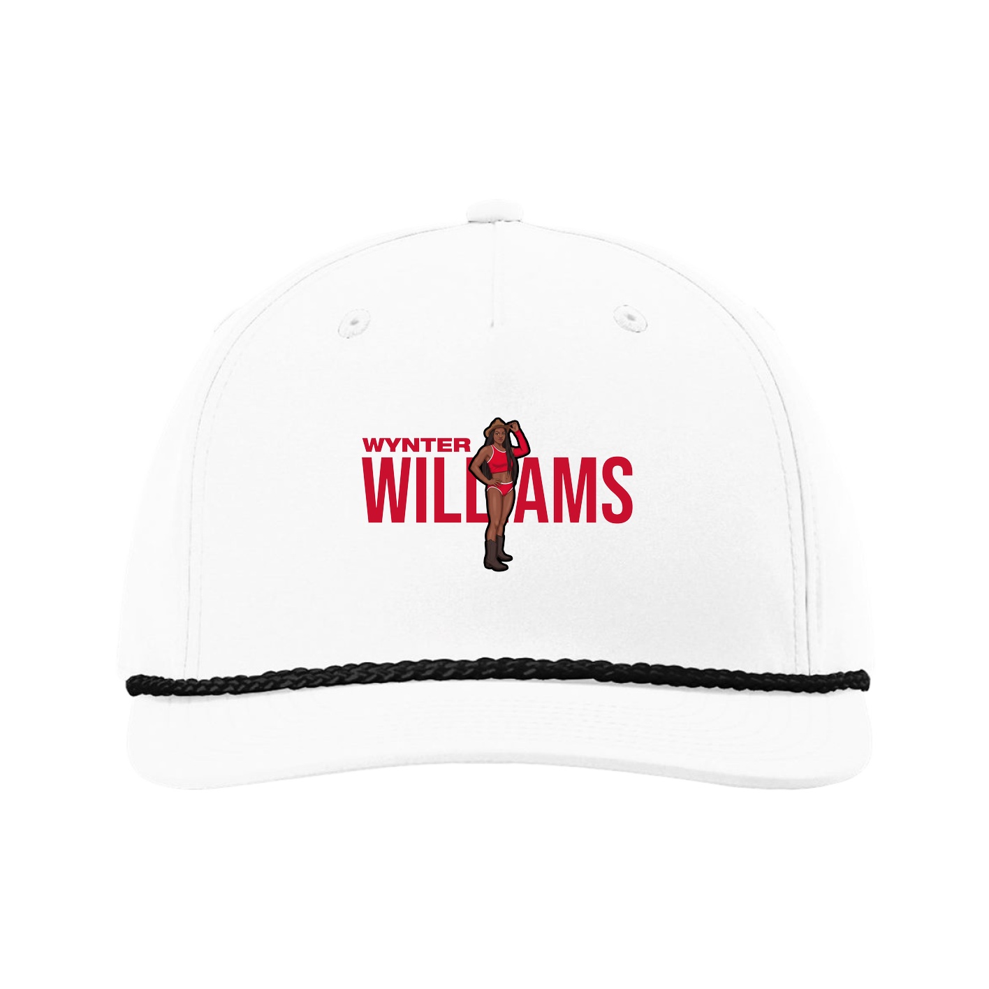Five-Panel Classic Rope Cap — Player Name in White