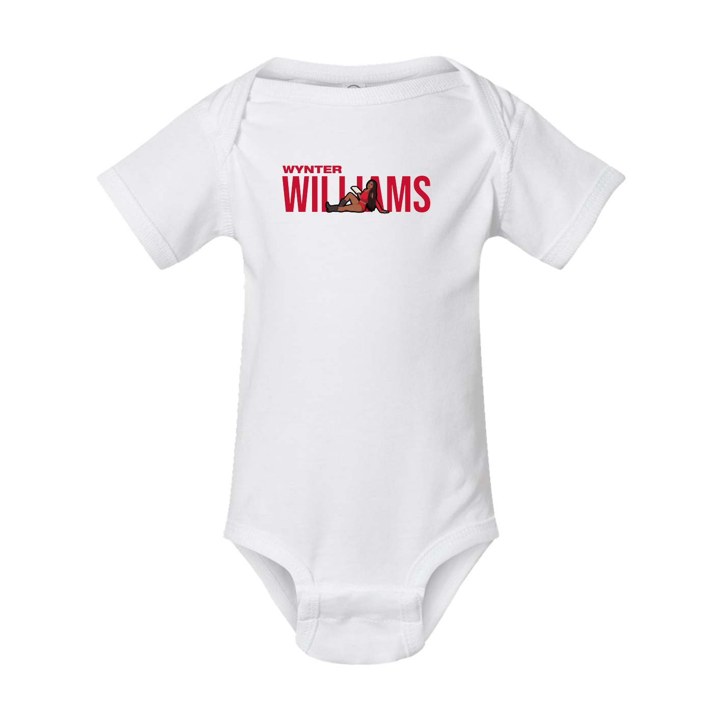 Baby Onesie — Player Name in White