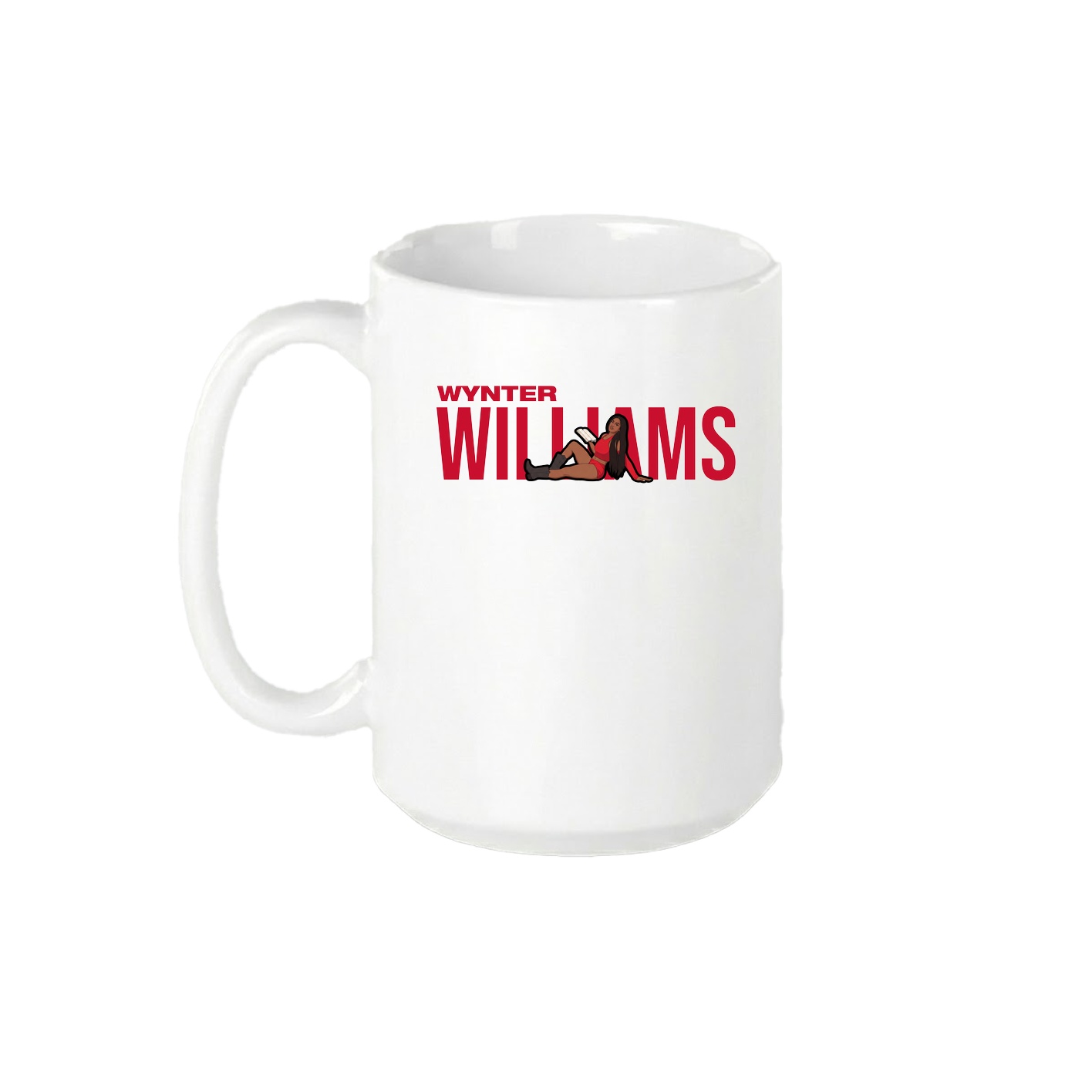 15oz Coffee Mug — Player Name in White
