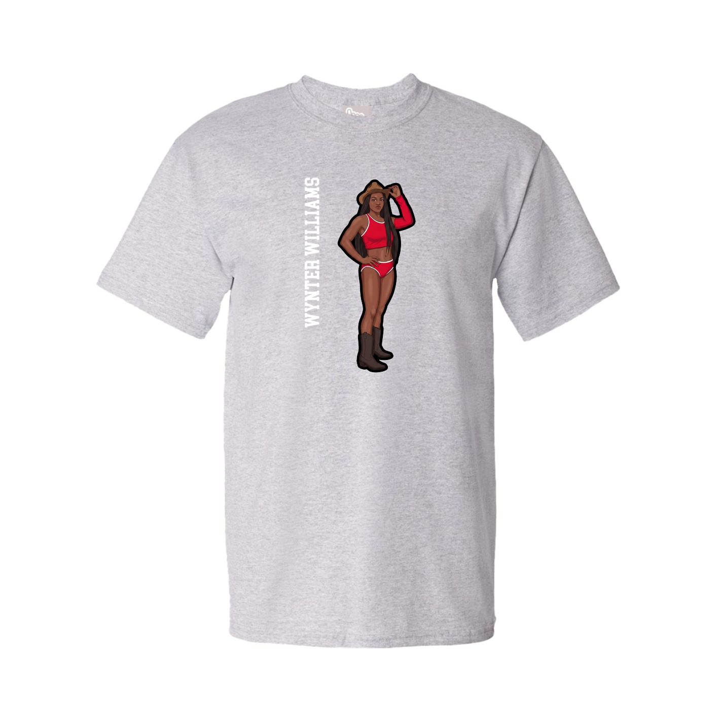 Tee — Name Vertical in Grey