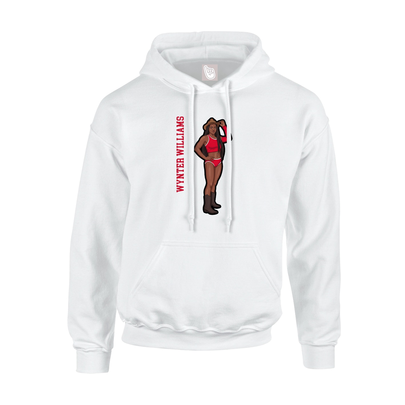 Youth Hoodie — Name Vertical in White