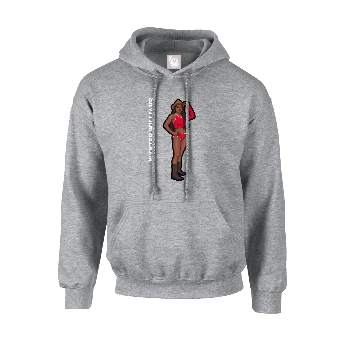 Youth Hoodie — Name Vertical in Grey