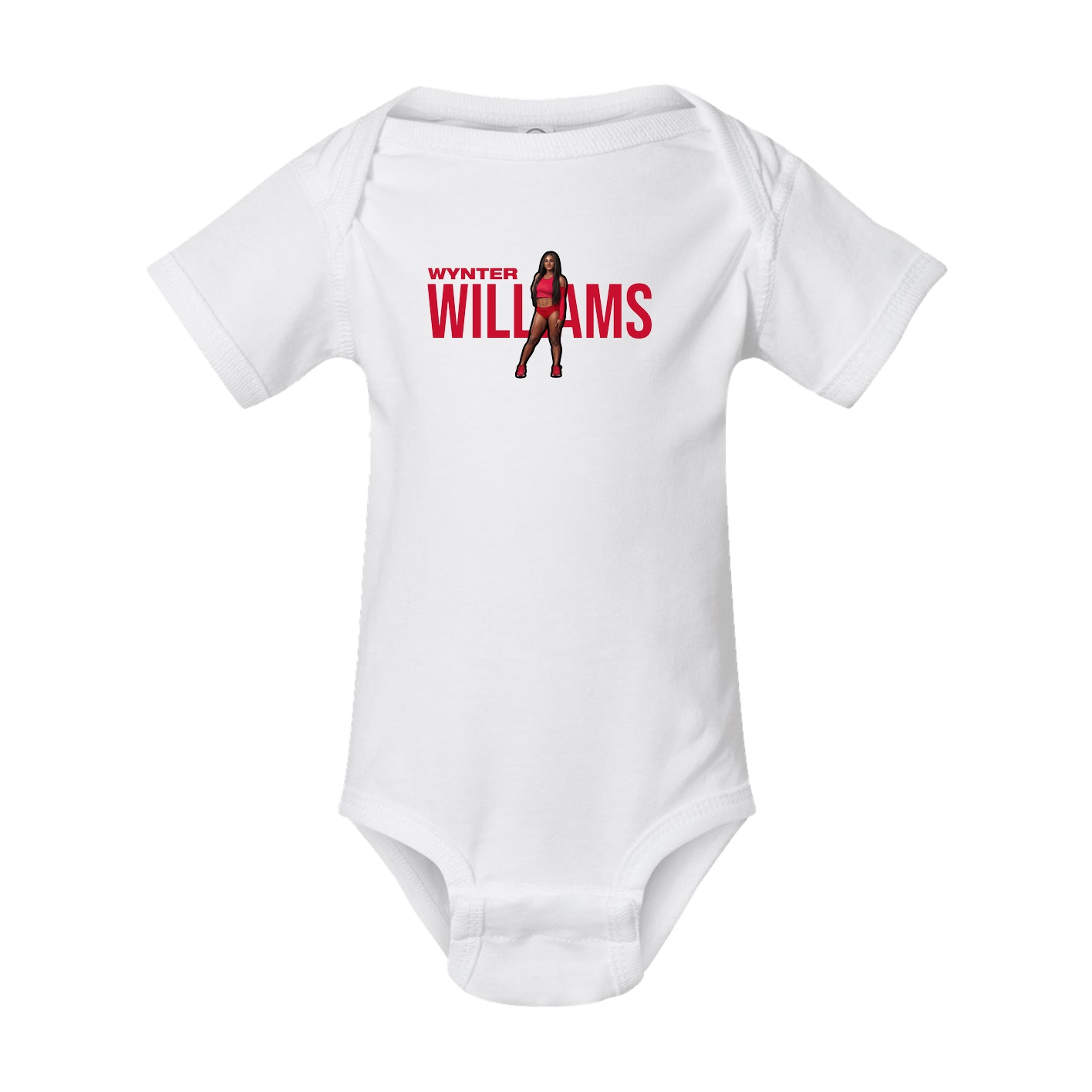Baby Onesie — Player Name in White