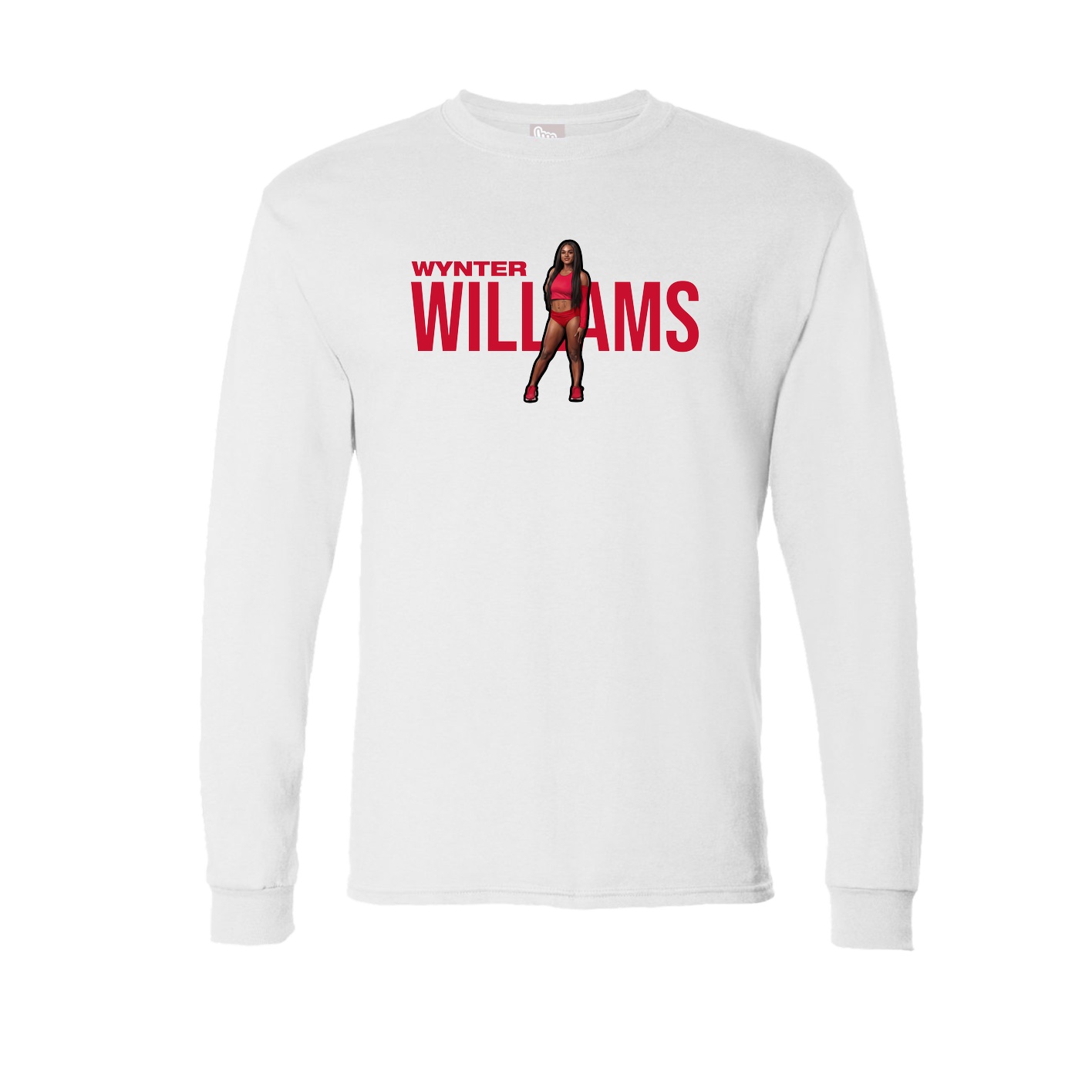 Long Sleeve Tee — Player Name in White