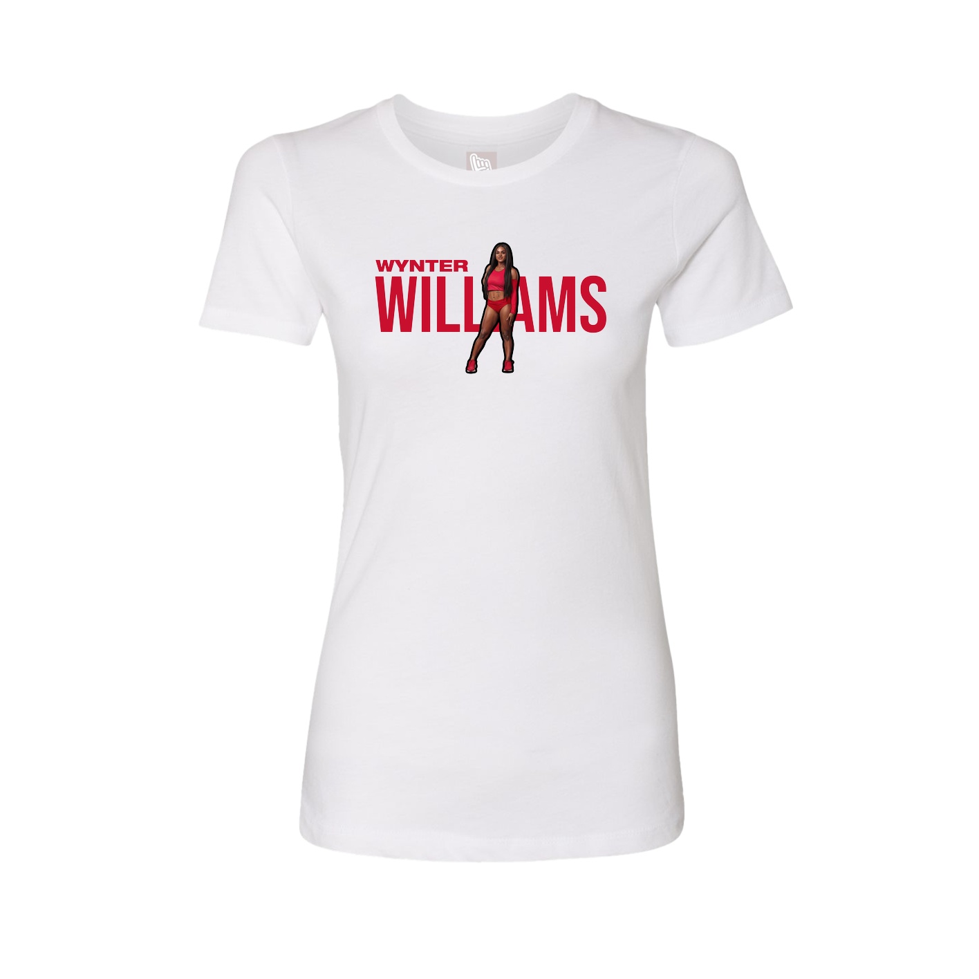 Fitted Women's Tee — Player Name in White