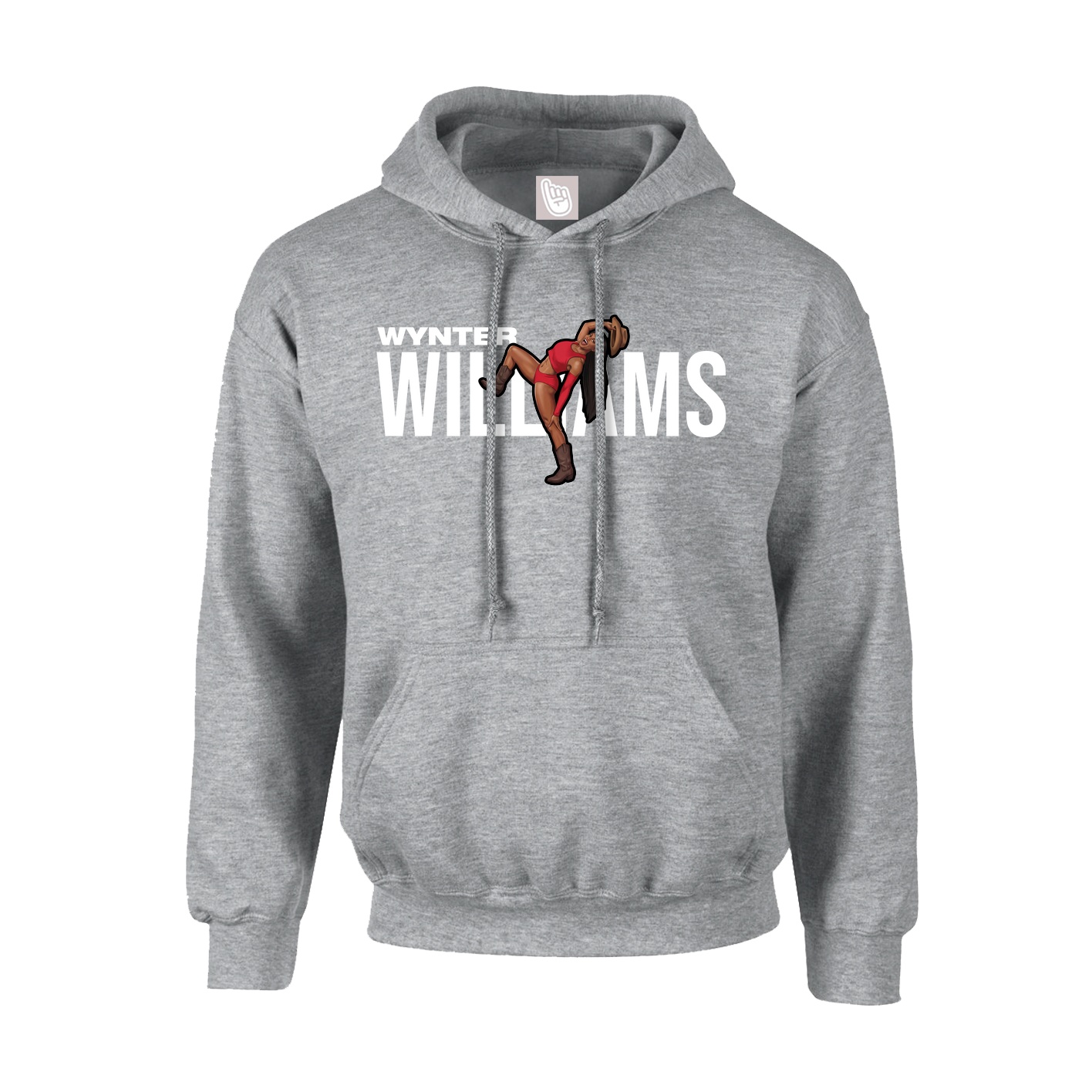 Hoodie — Player Name in Grey