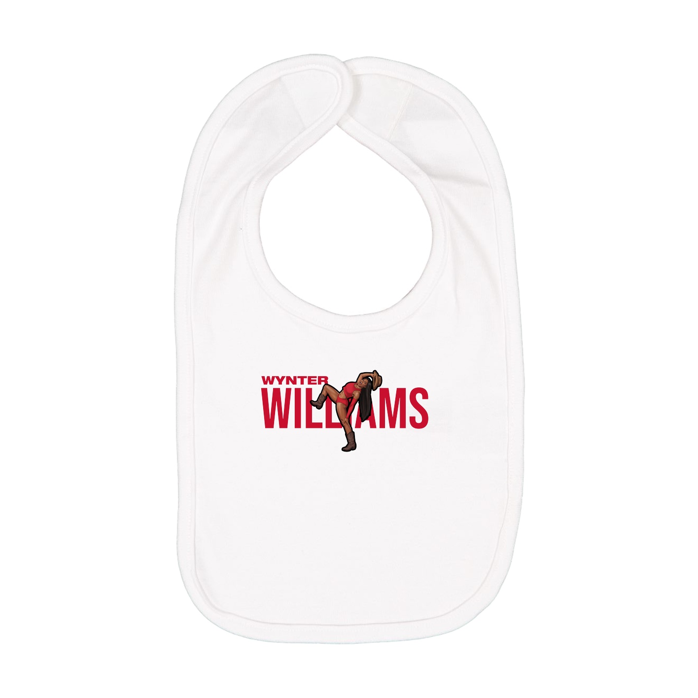 Infant Bib — Player Name in White
