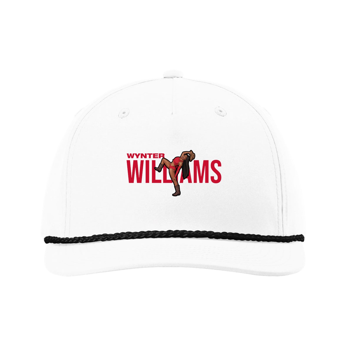 Five-Panel Classic Rope Cap — Player Name in White