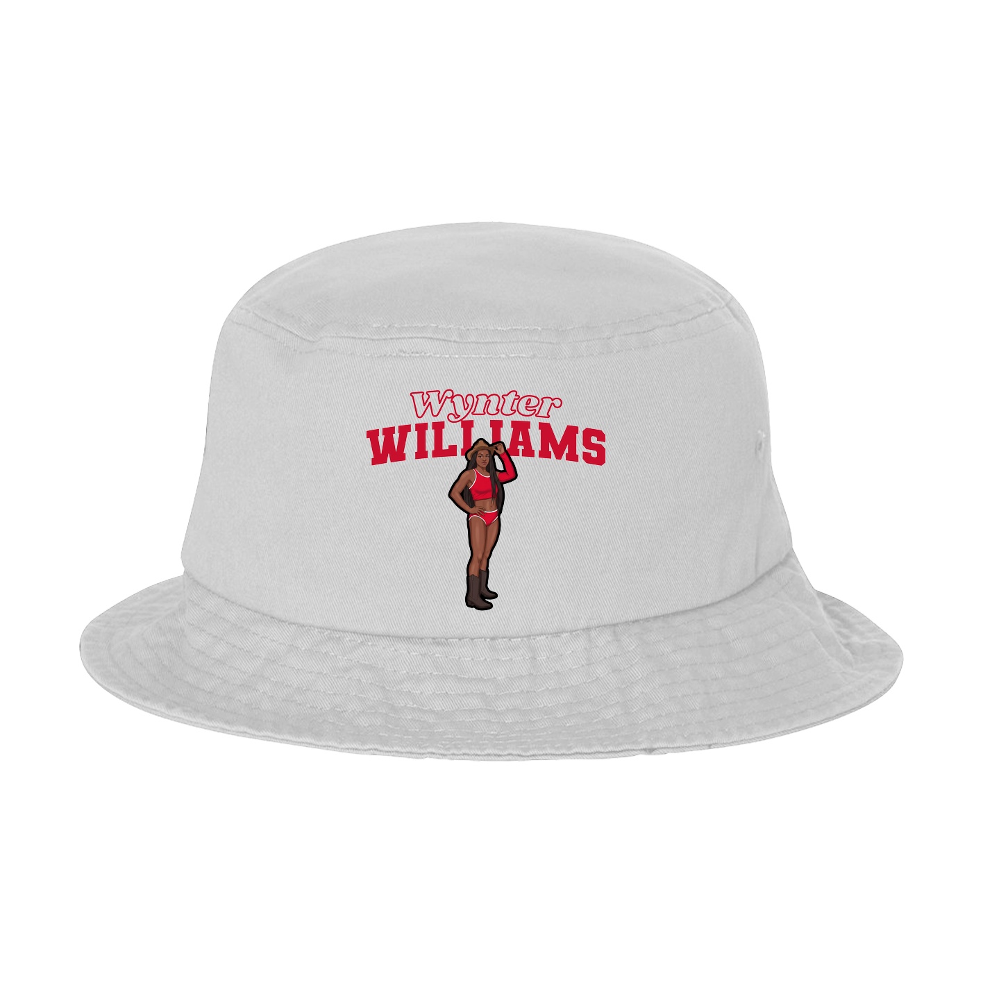 Bucket Cap — Name Arch in White