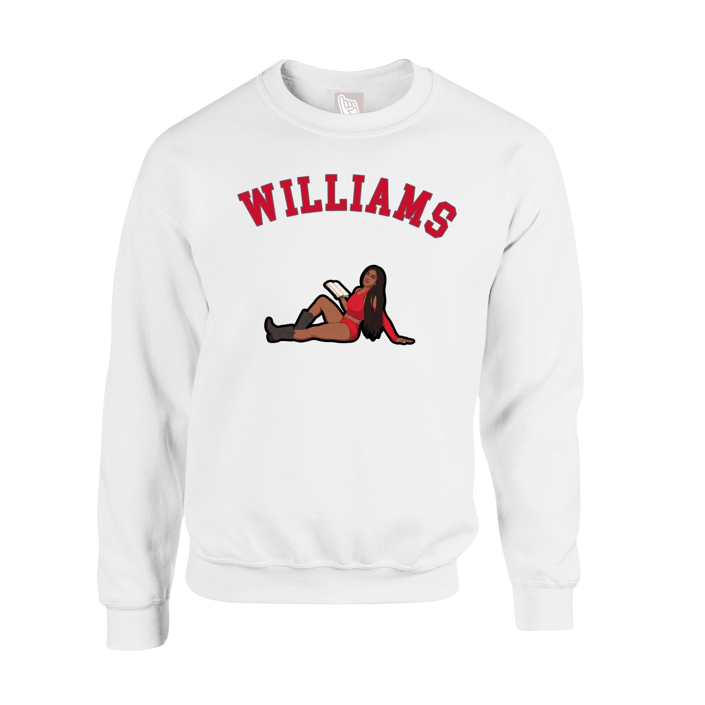 Fleece Crew — Shirsey Arch in White