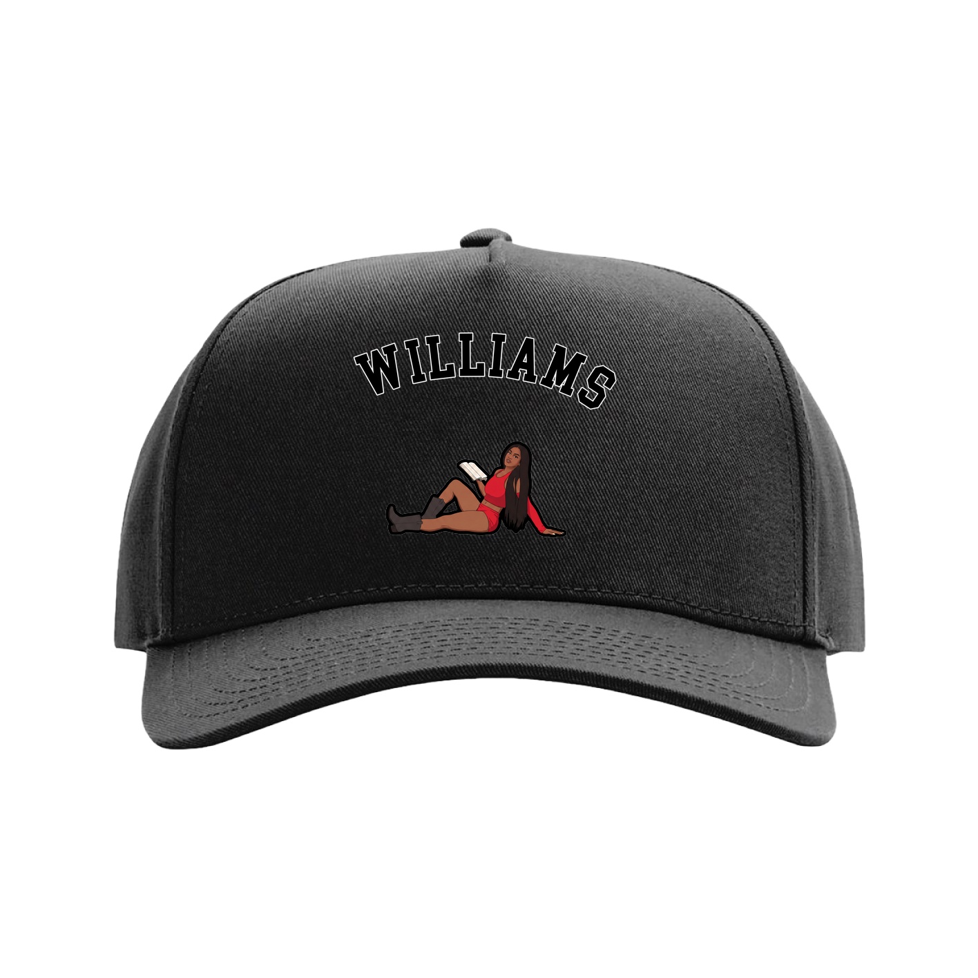Full Fabric Five-Panel Champ Cap — Shirsey Arch in Black