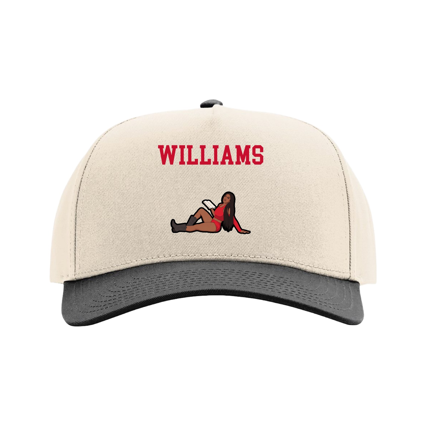 Full Fabric Five-Panel Champ Cap — Shirsey in Cream/Black
