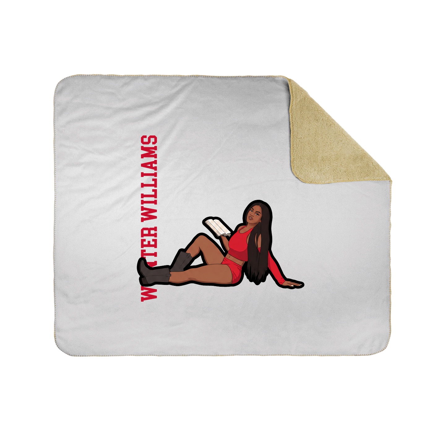 Throw Blanket — Name Vertical in White