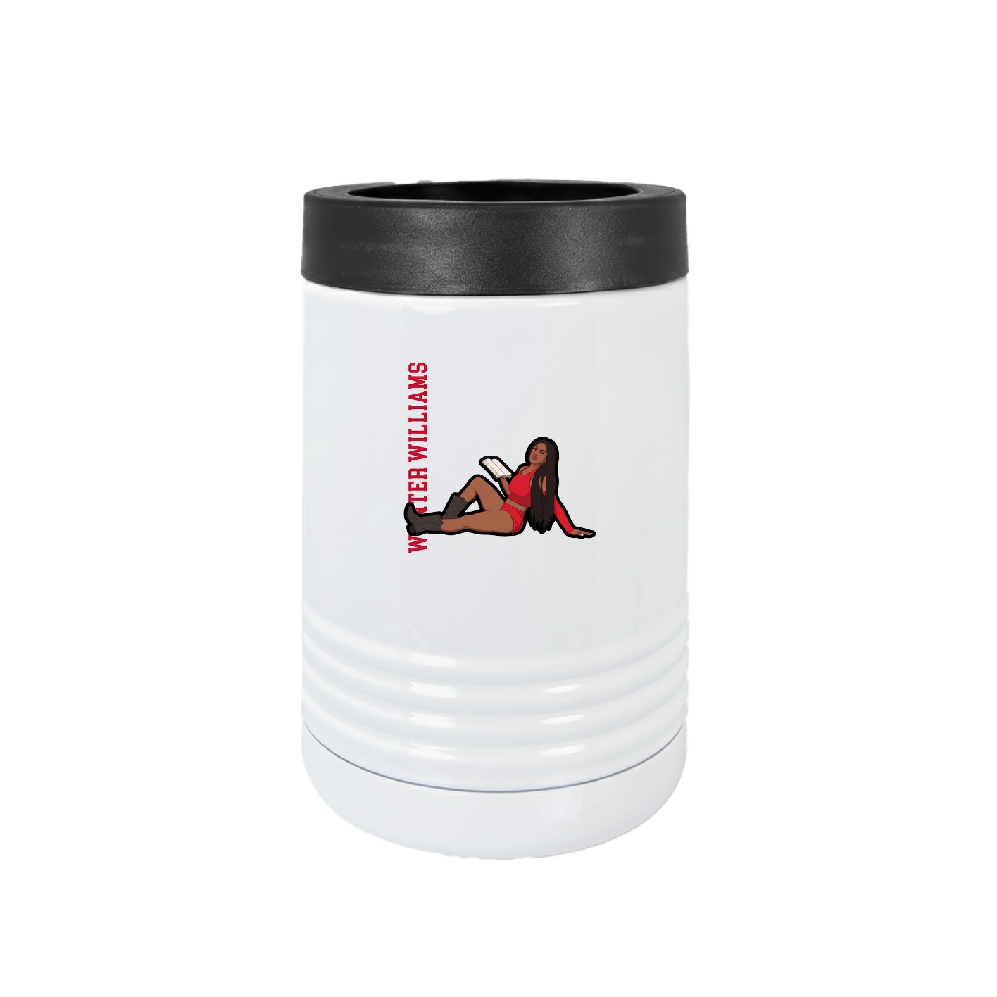 Beverage Holder — Name Vertical in White