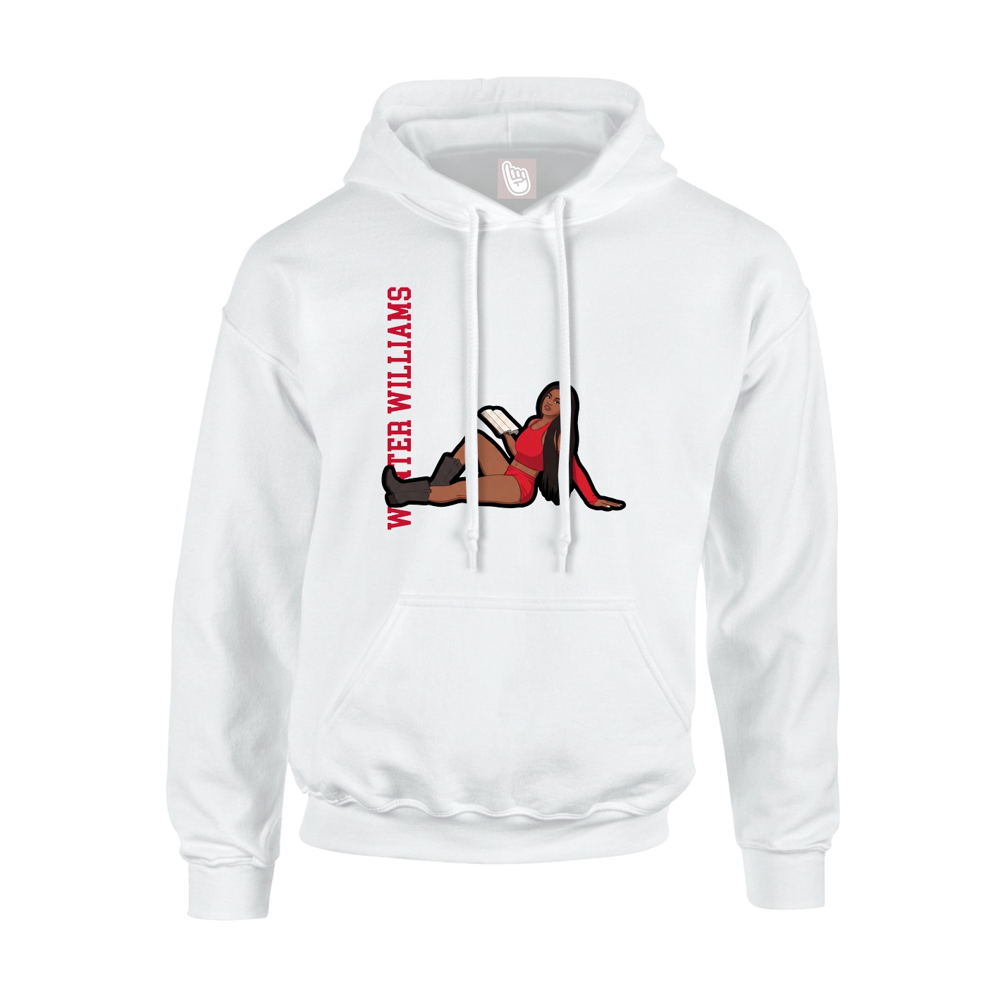 Hoodie — Name Vertical in White
