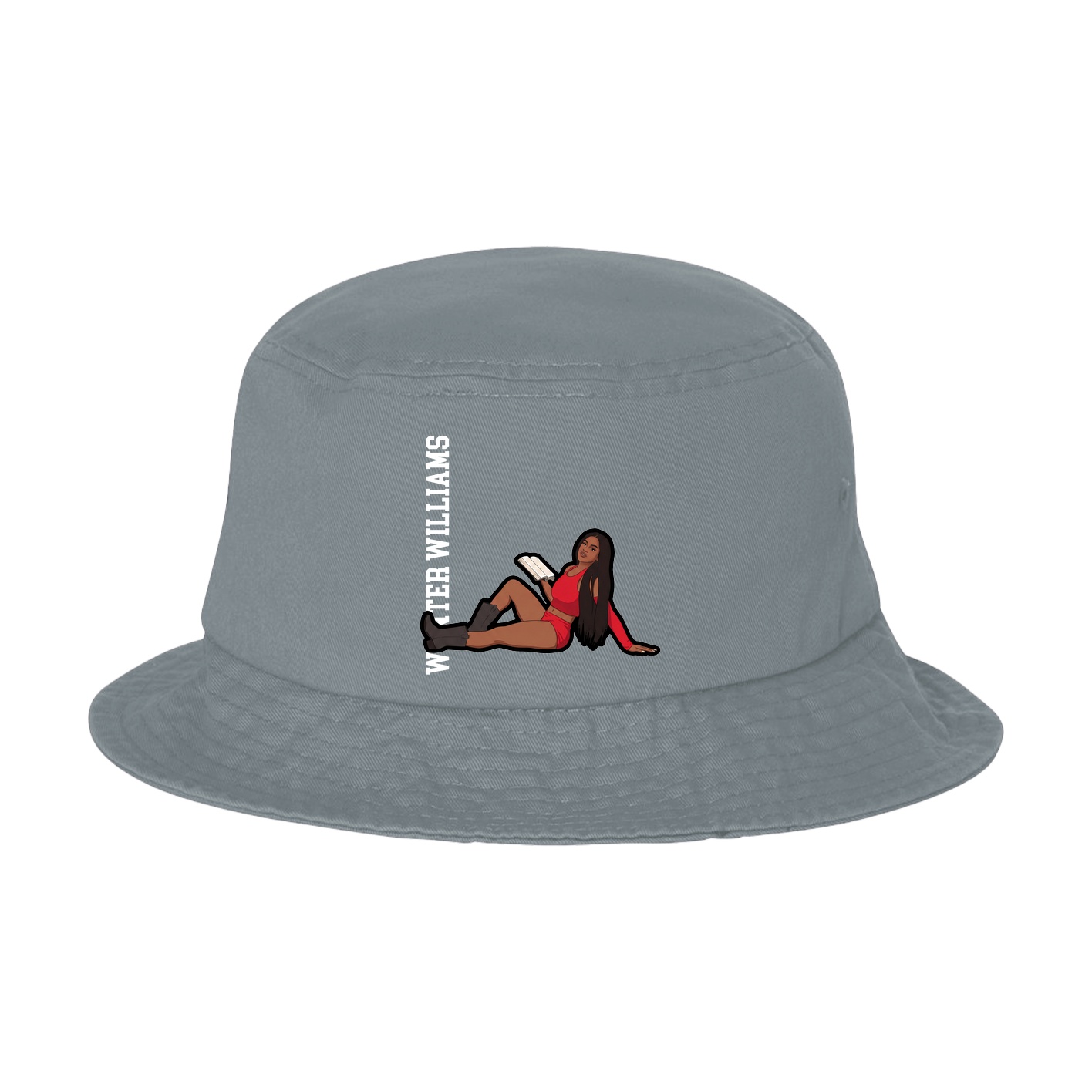 Bucket Cap — Name Vertical in Grey
