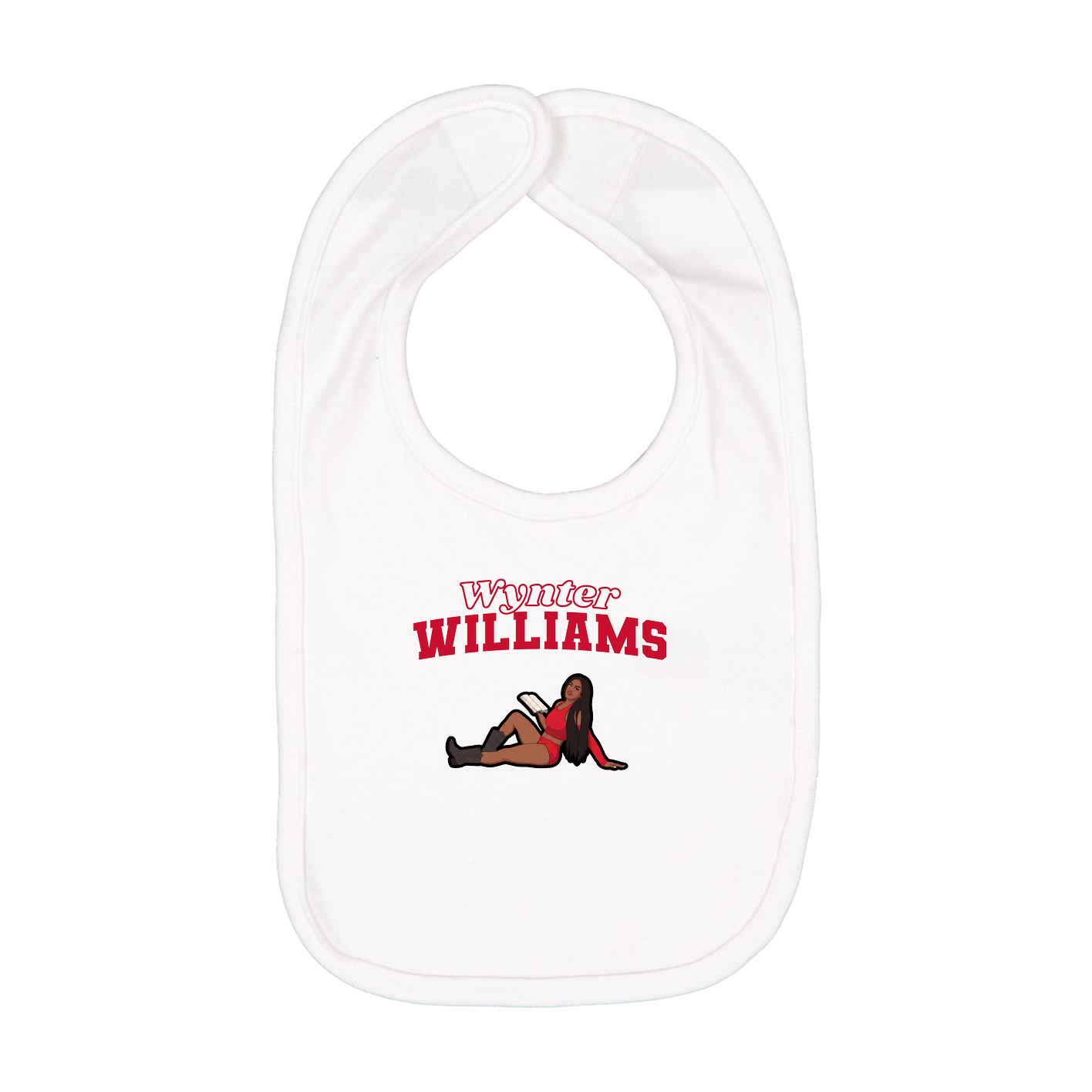 Infant Bib — Name Arch in White