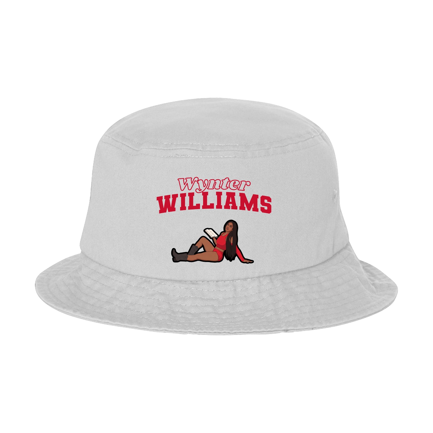 Bucket Cap — Name Arch in White