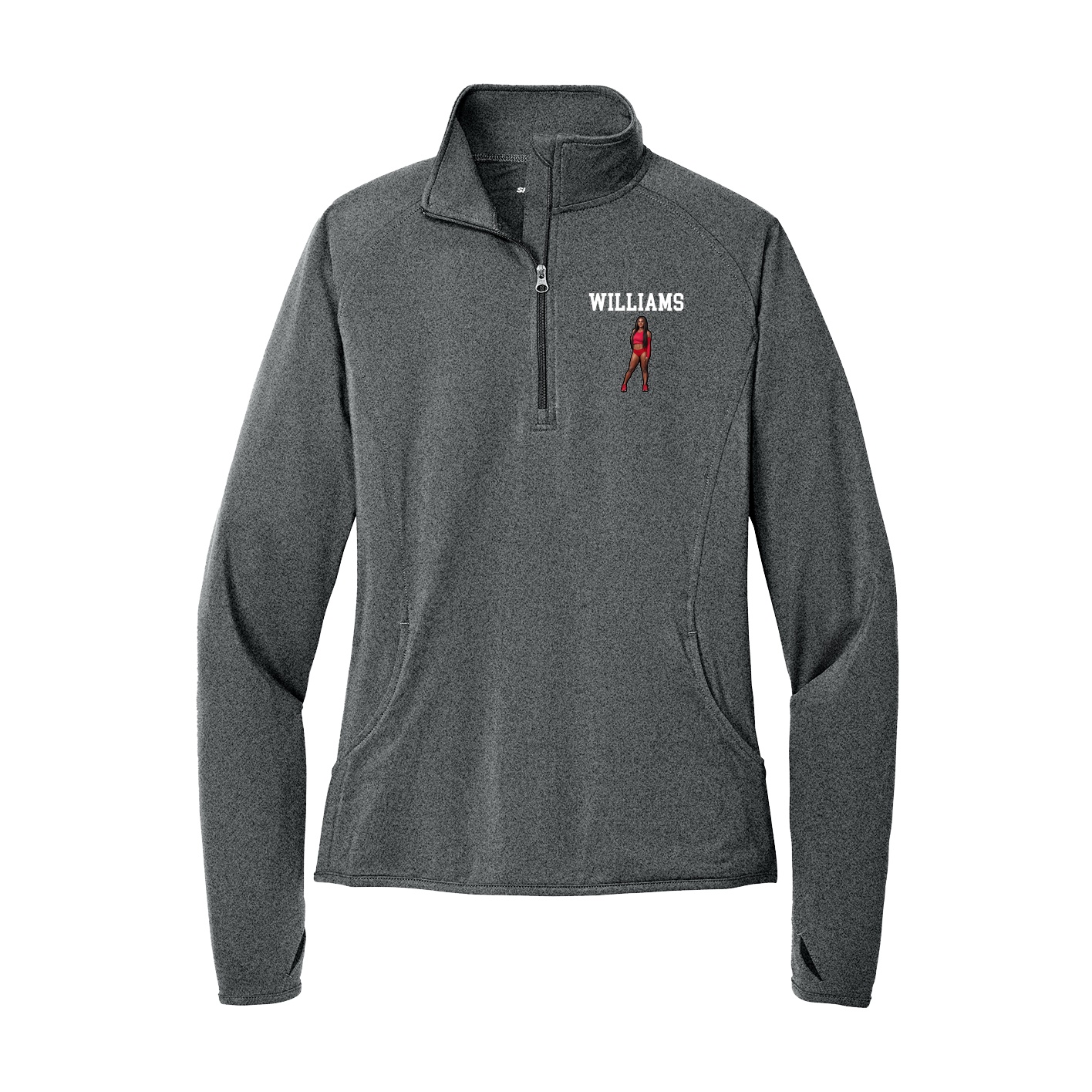 Women's Q-Zip Pullover — Shirsey in Grey