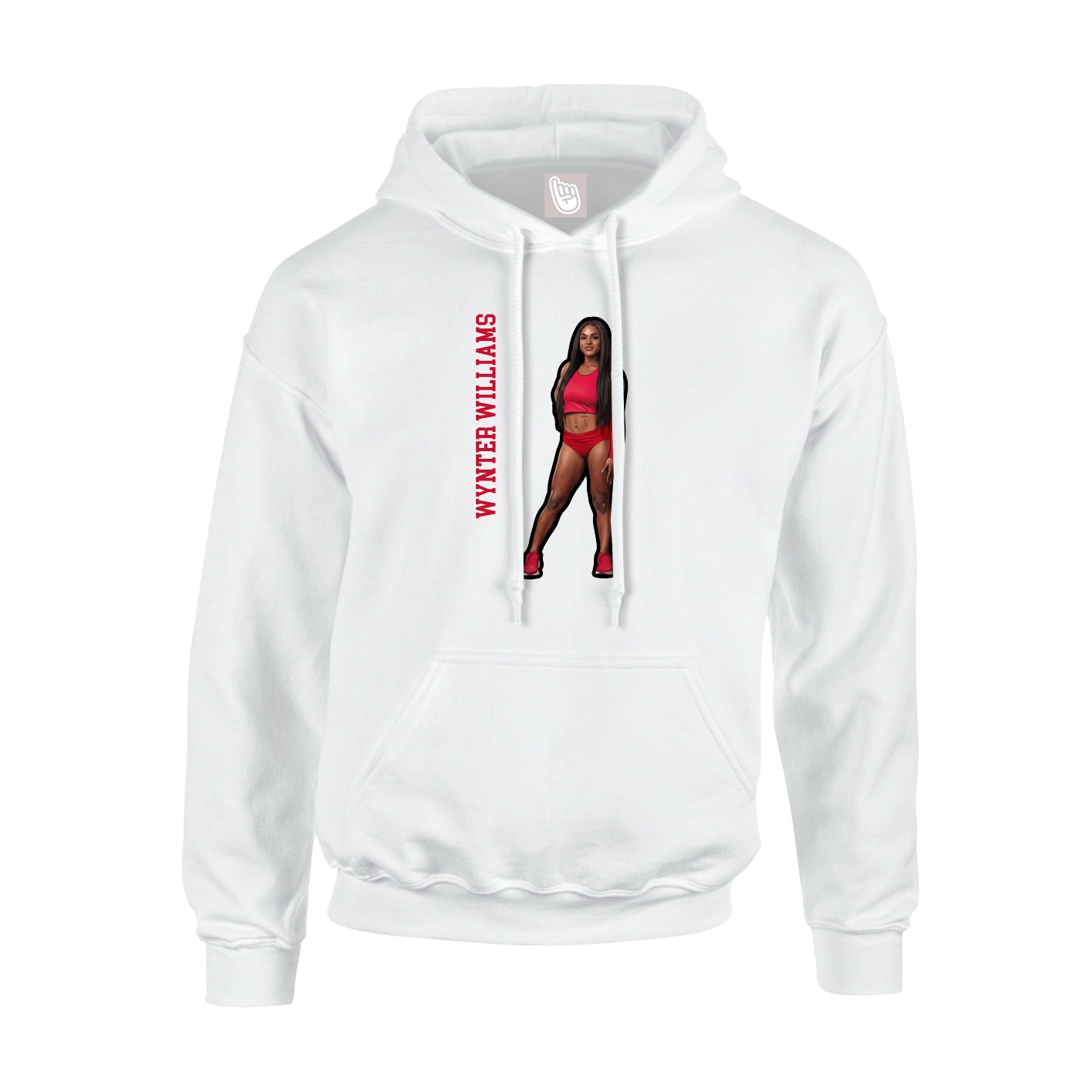 Hoodie — Name Vertical in White