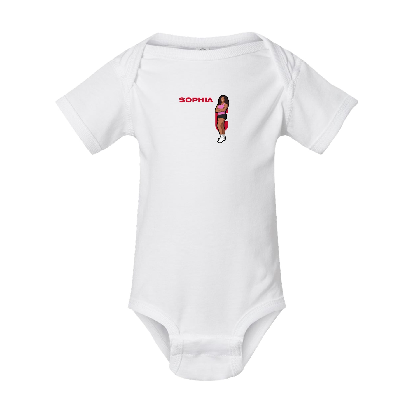 Baby Onesie — Player Name in White