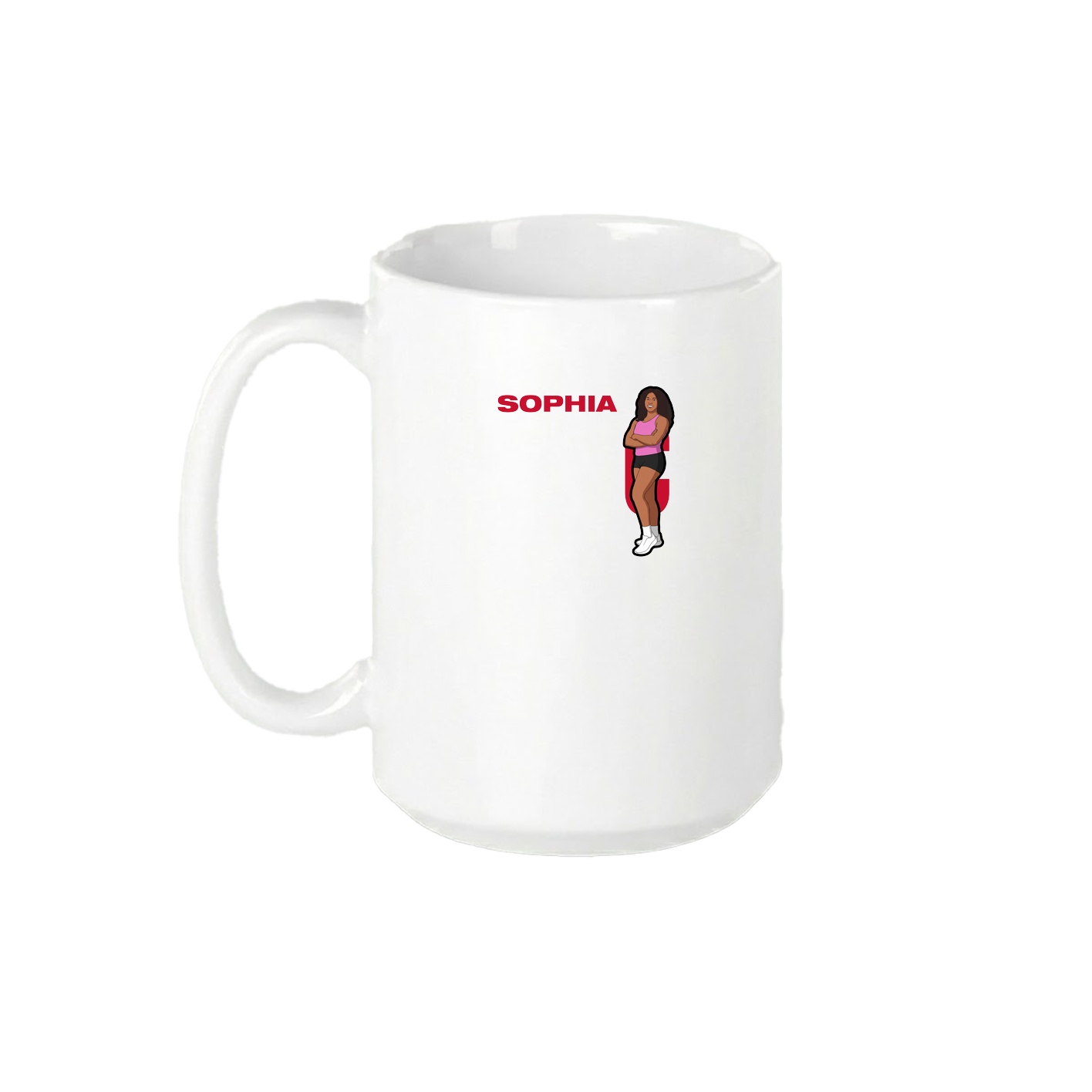 15oz Coffee Mug — Player Name in White