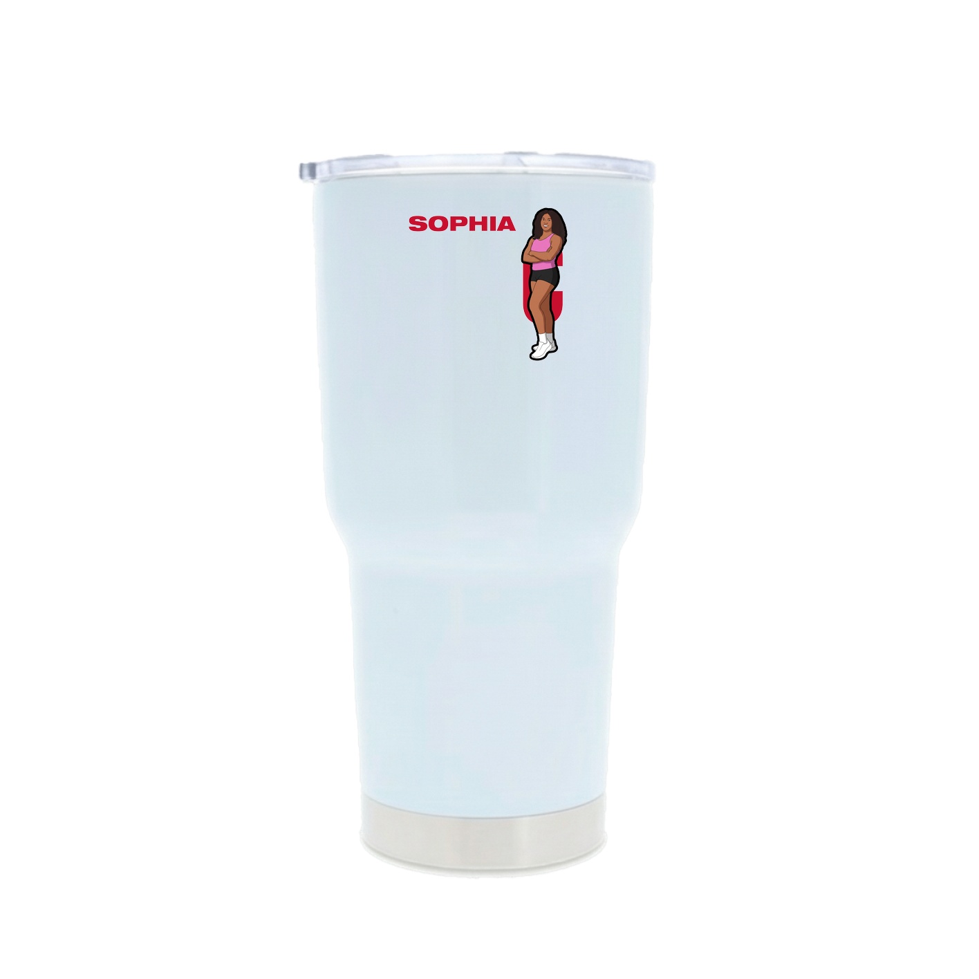 30oz Stainless Steel Tumbler — Player Name in White
