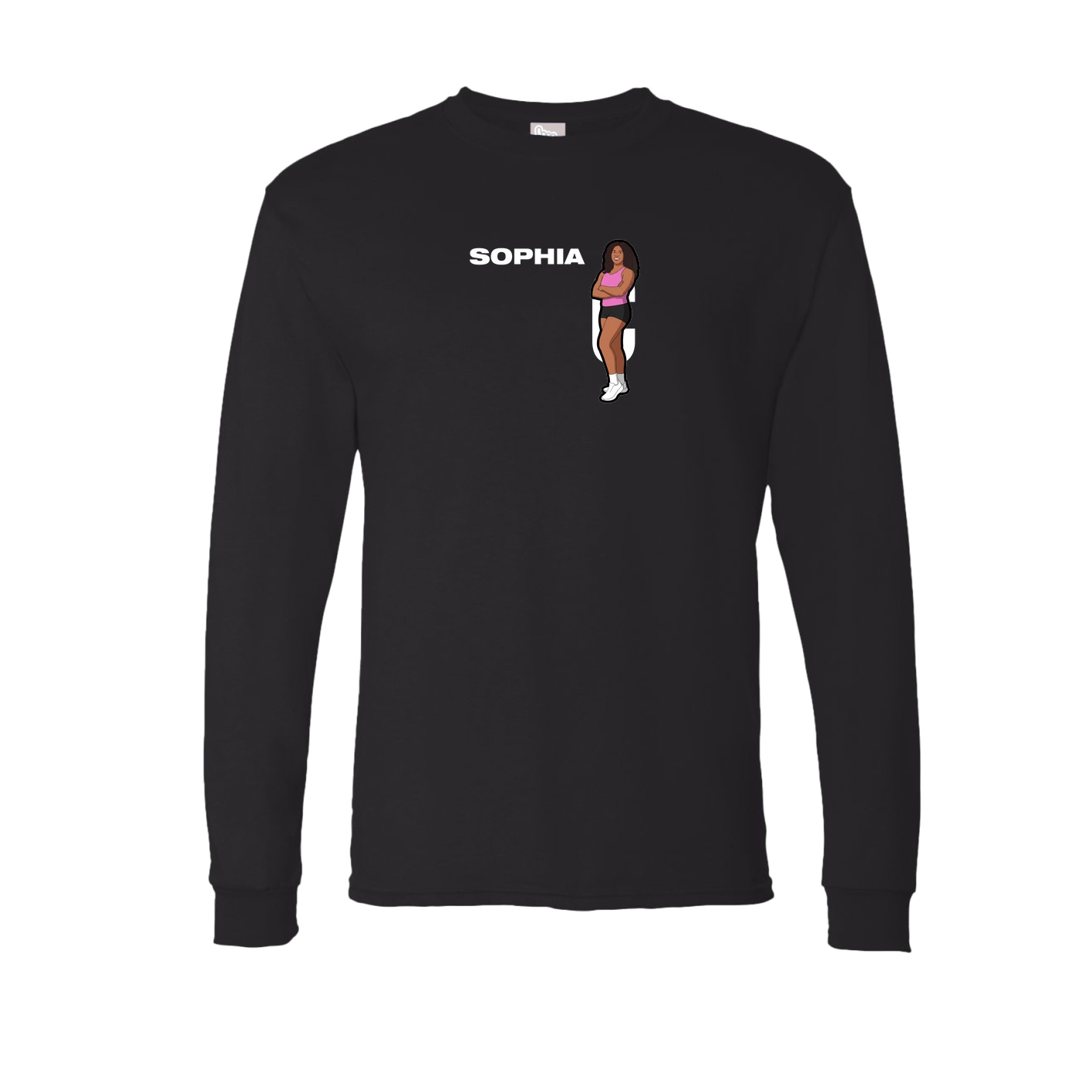 Long Sleeve Tee — Player Name in Black