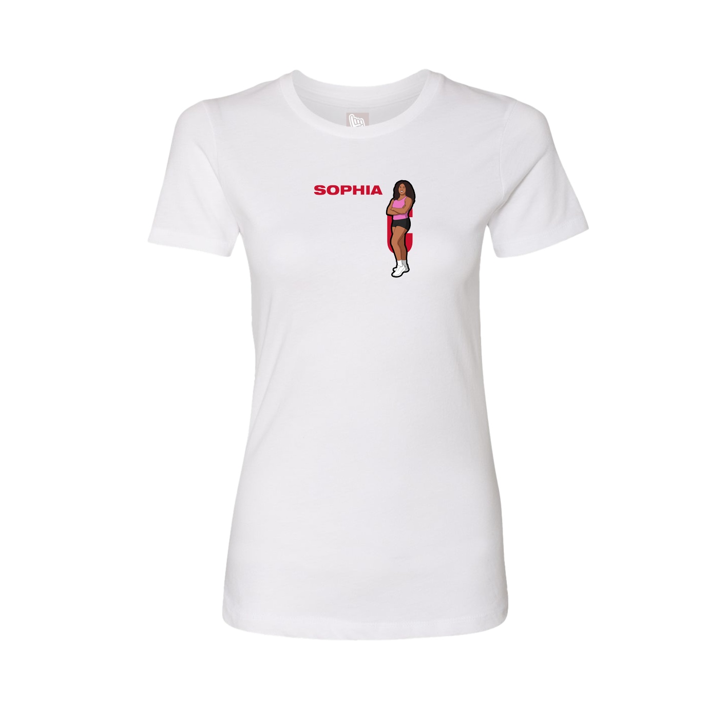 Fitted Women's Tee — Player Name in White
