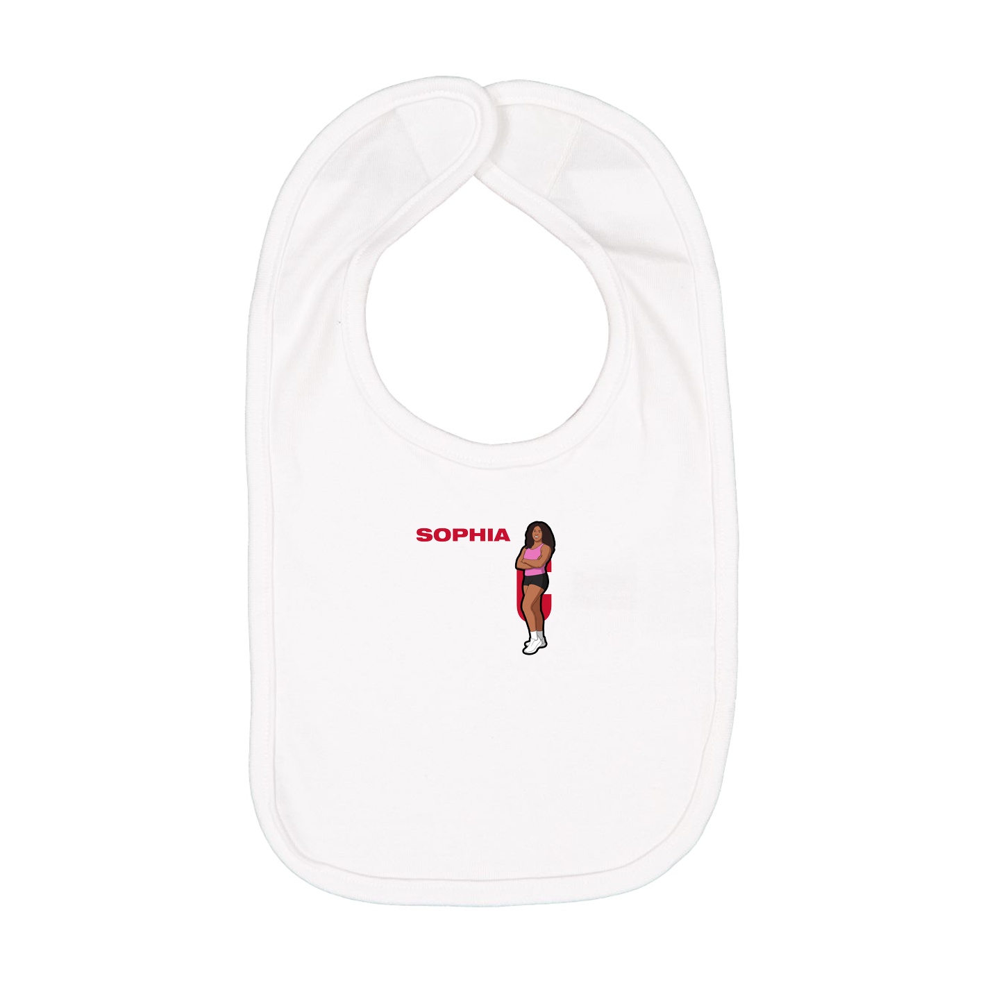 Infant Bib — Player Name in White