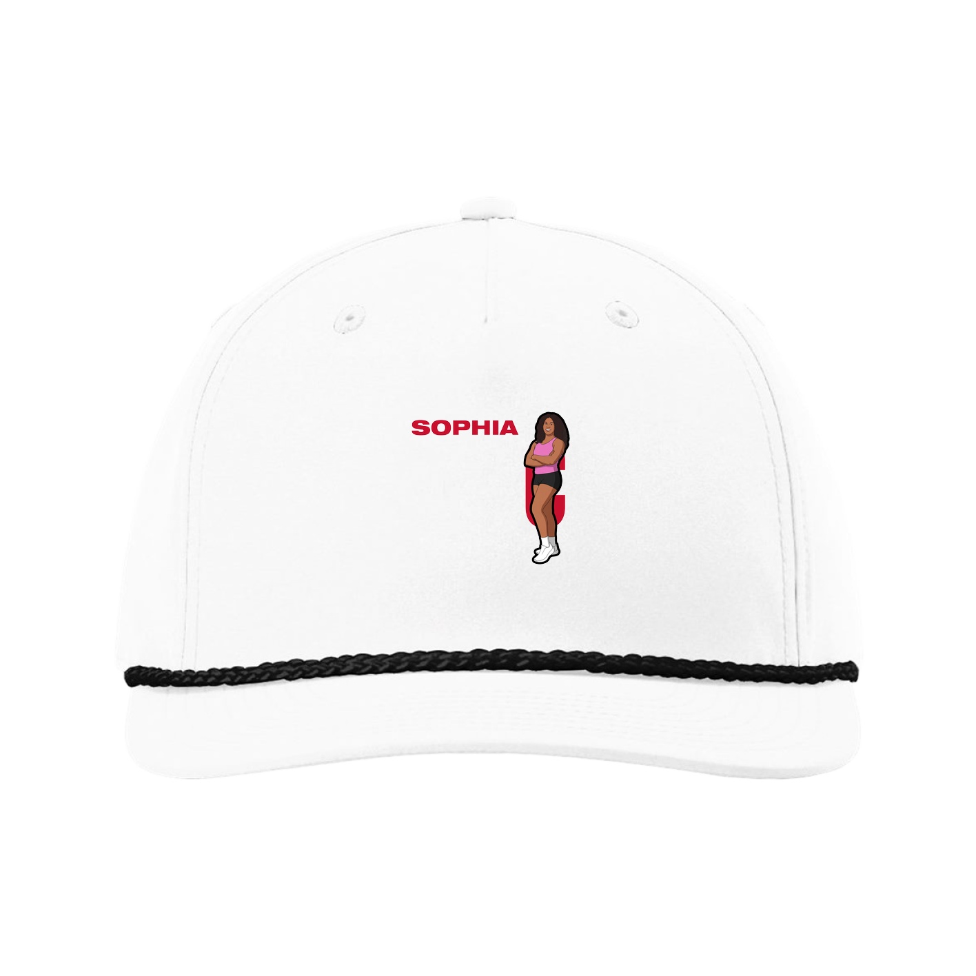 Five-Panel Classic Rope Cap — Player Name in White