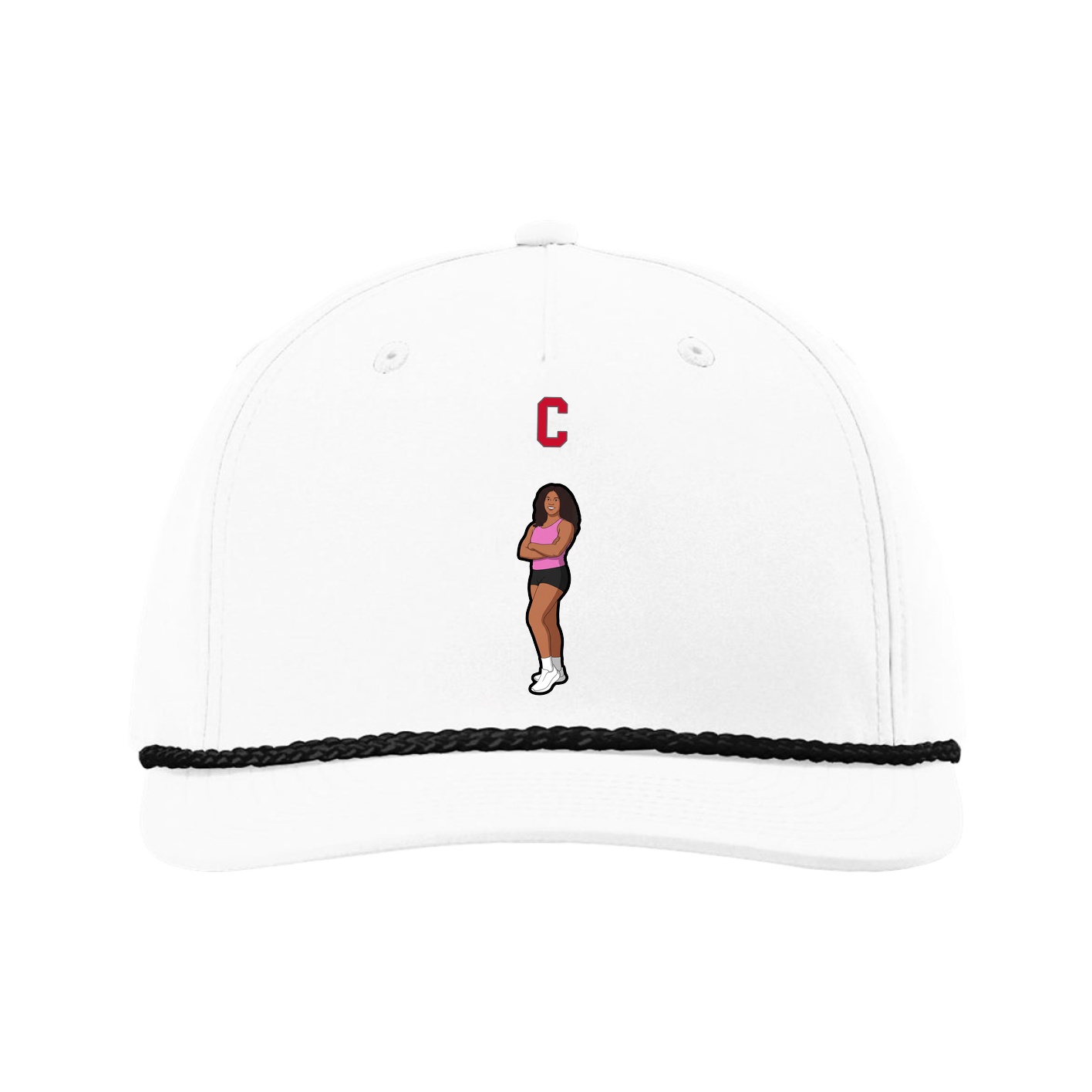 Five-Panel Classic Rope Cap — Shirsey Arch in White
