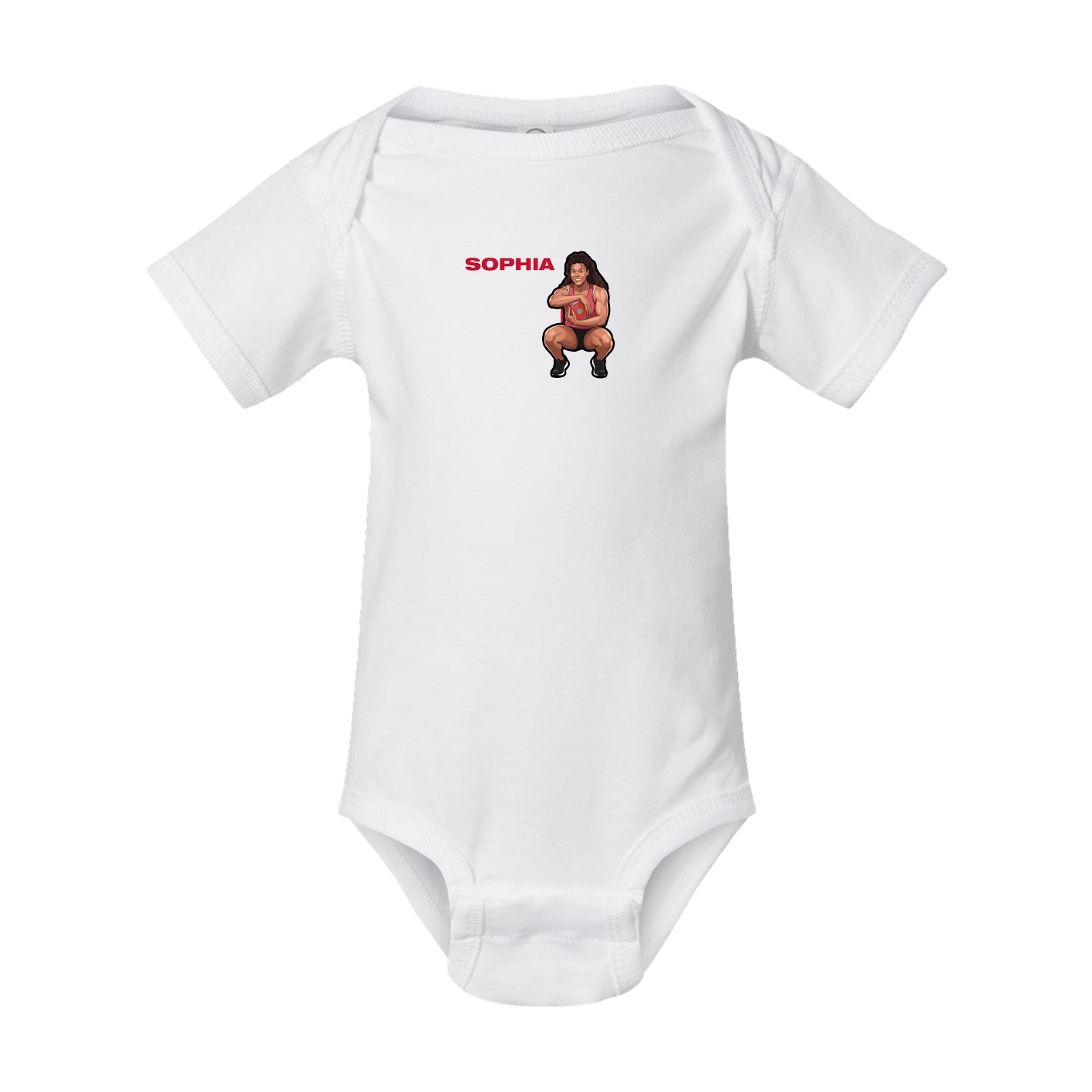 Baby Onesie — Player Name in White