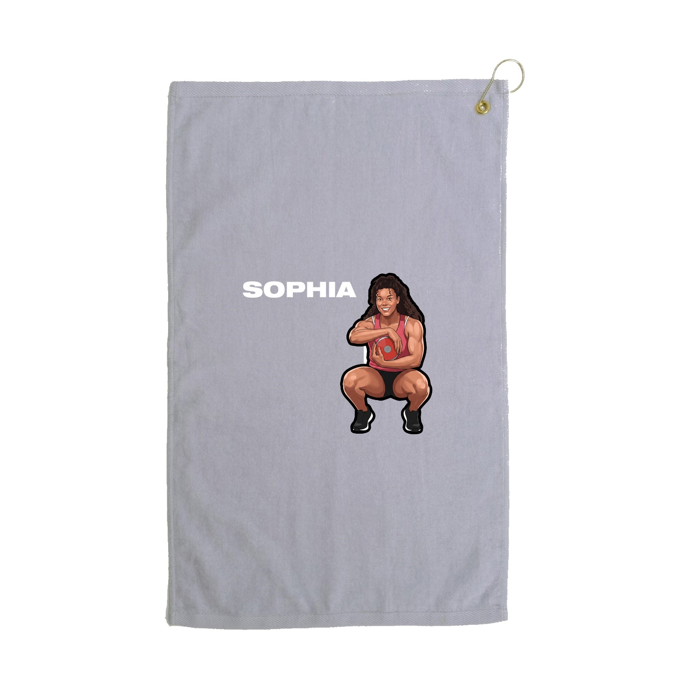 Golf Towel — Player Name in Grey