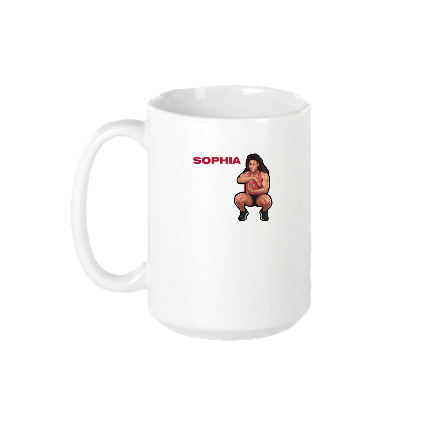 15oz Coffee Mug — Player Name in White