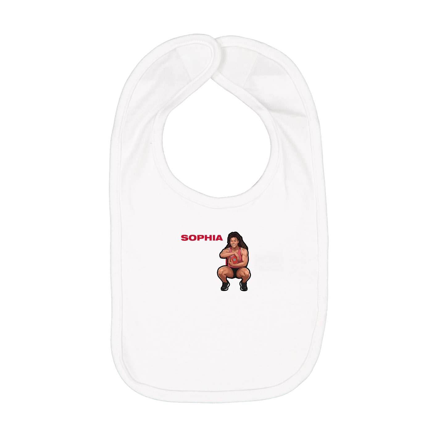 Infant Bib — Player Name in White