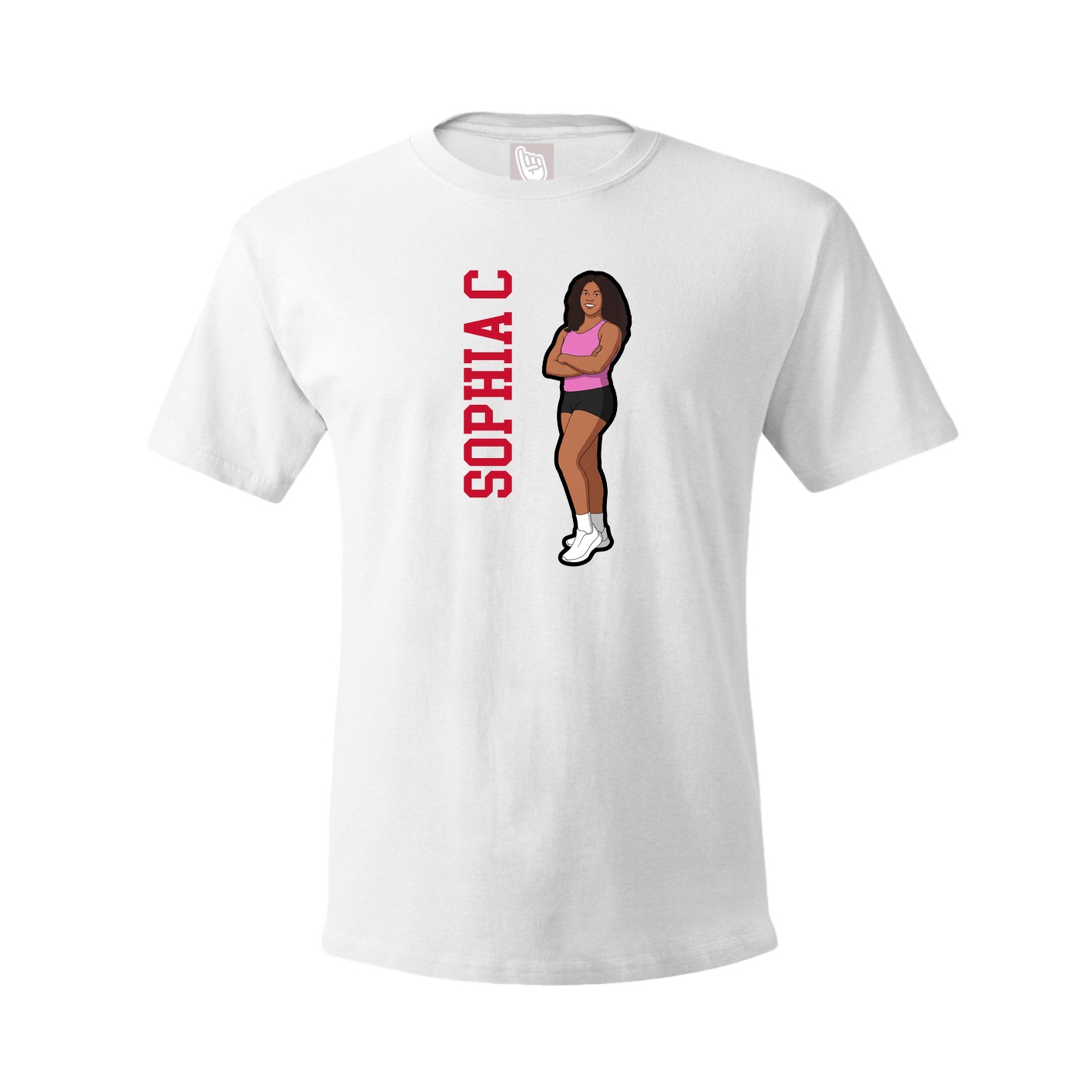 Youth Tee — Name Vertical in White
