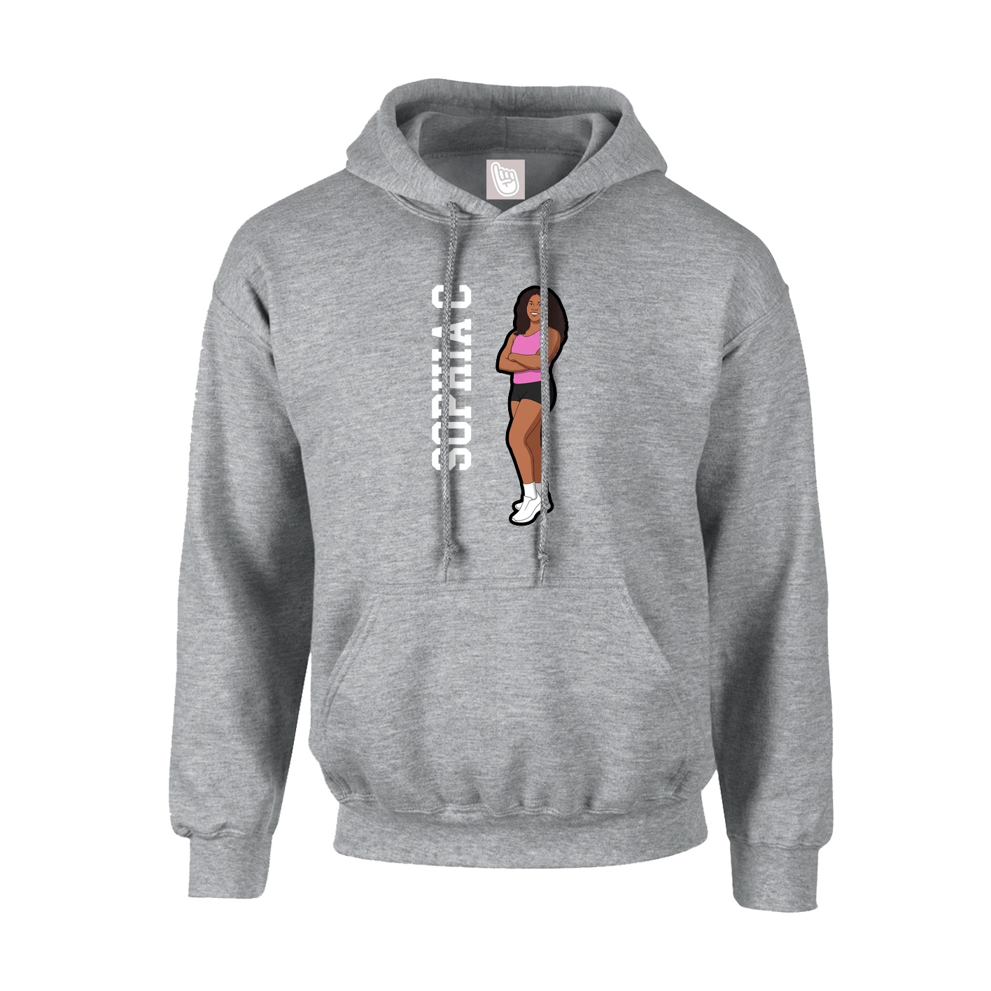 Youth Hoodie — Name Vertical in Grey