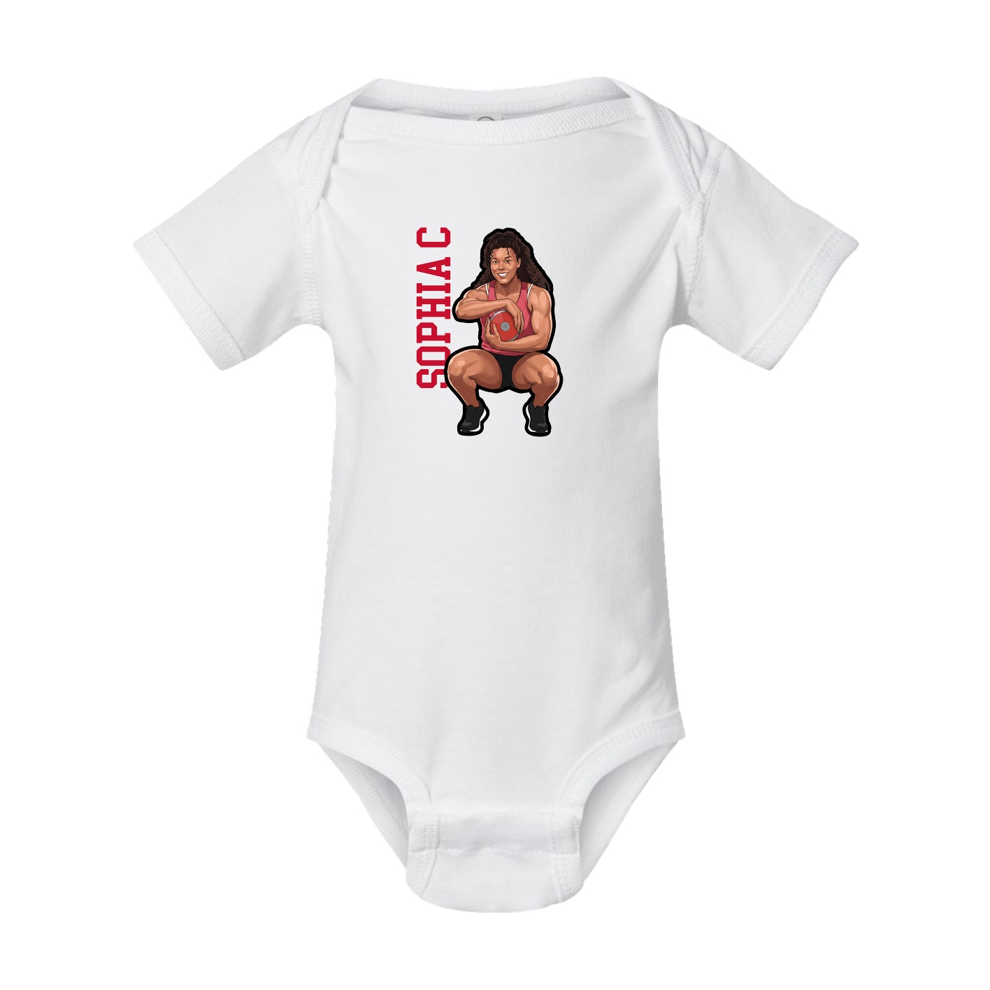 Baby Onesie — Name Vertical in White