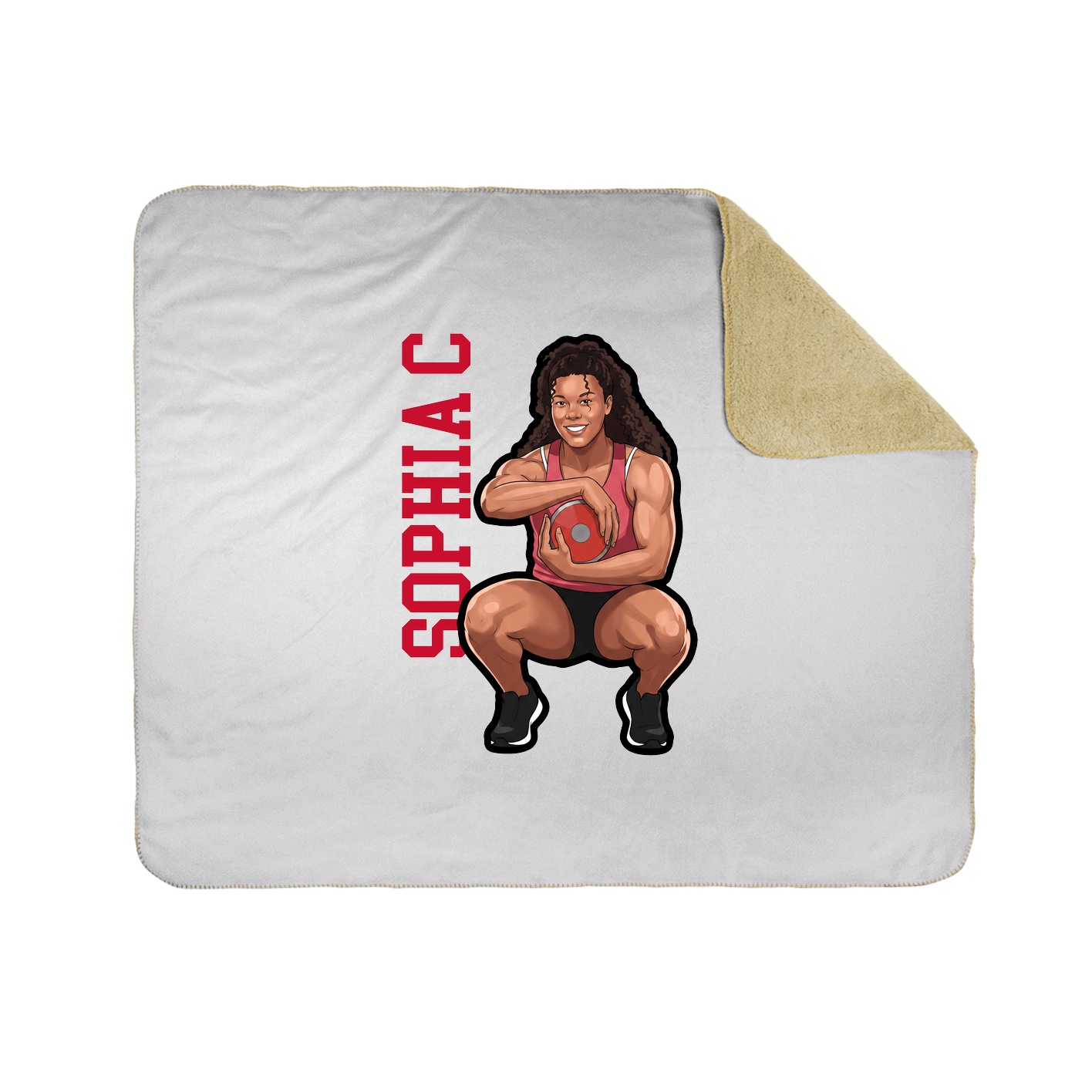 Throw Blanket — Name Vertical in White