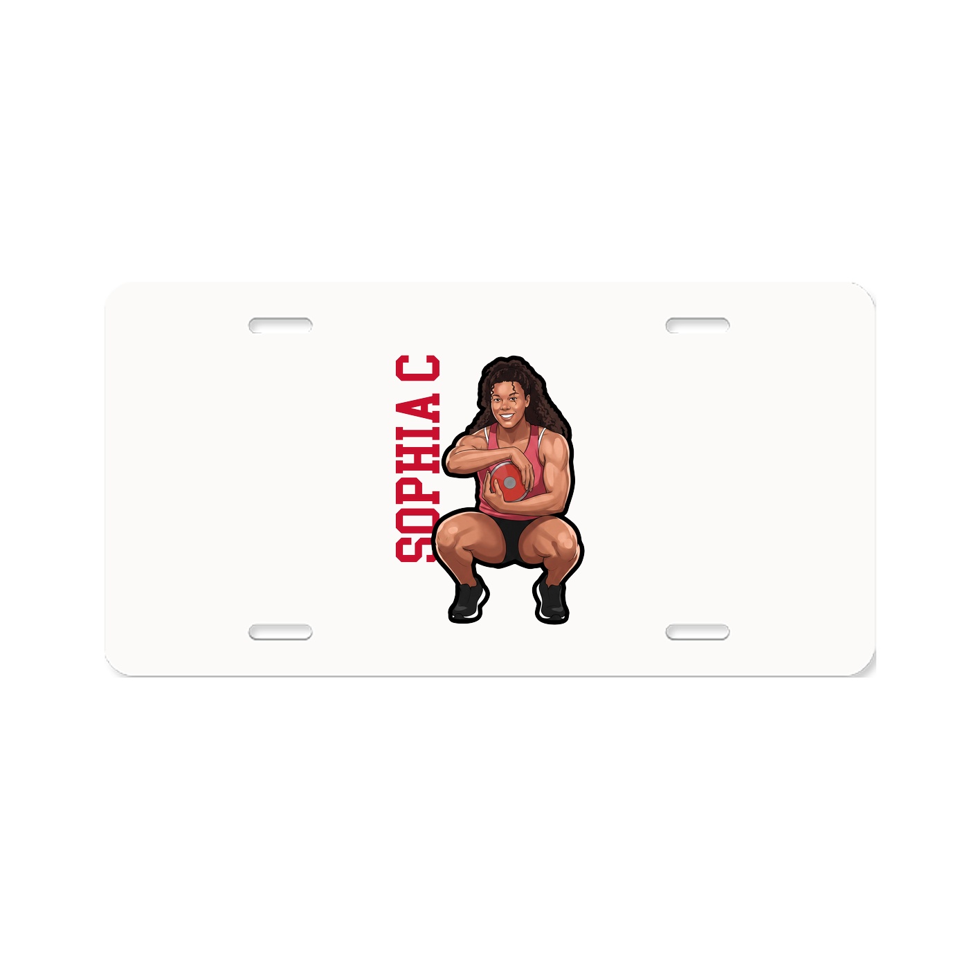 License Plate — Name Vertical in Classic