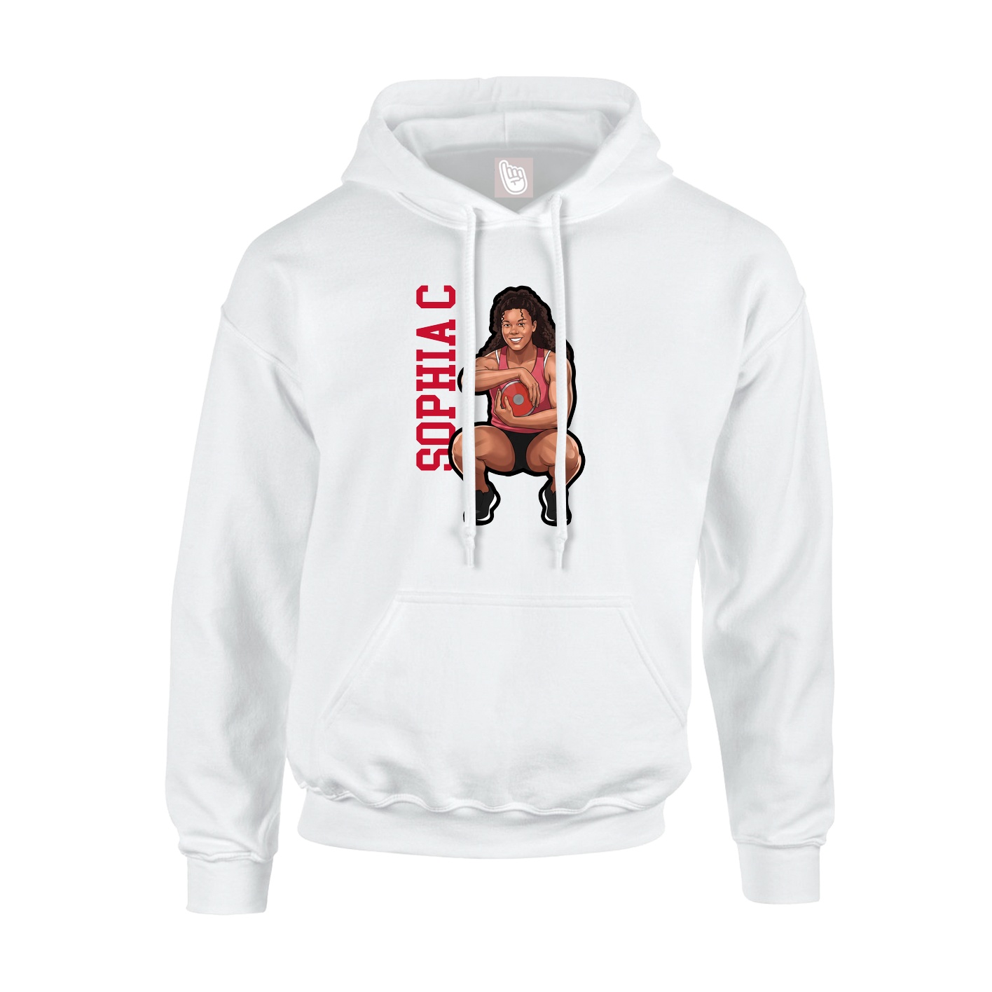 Hoodie — Name Vertical in White