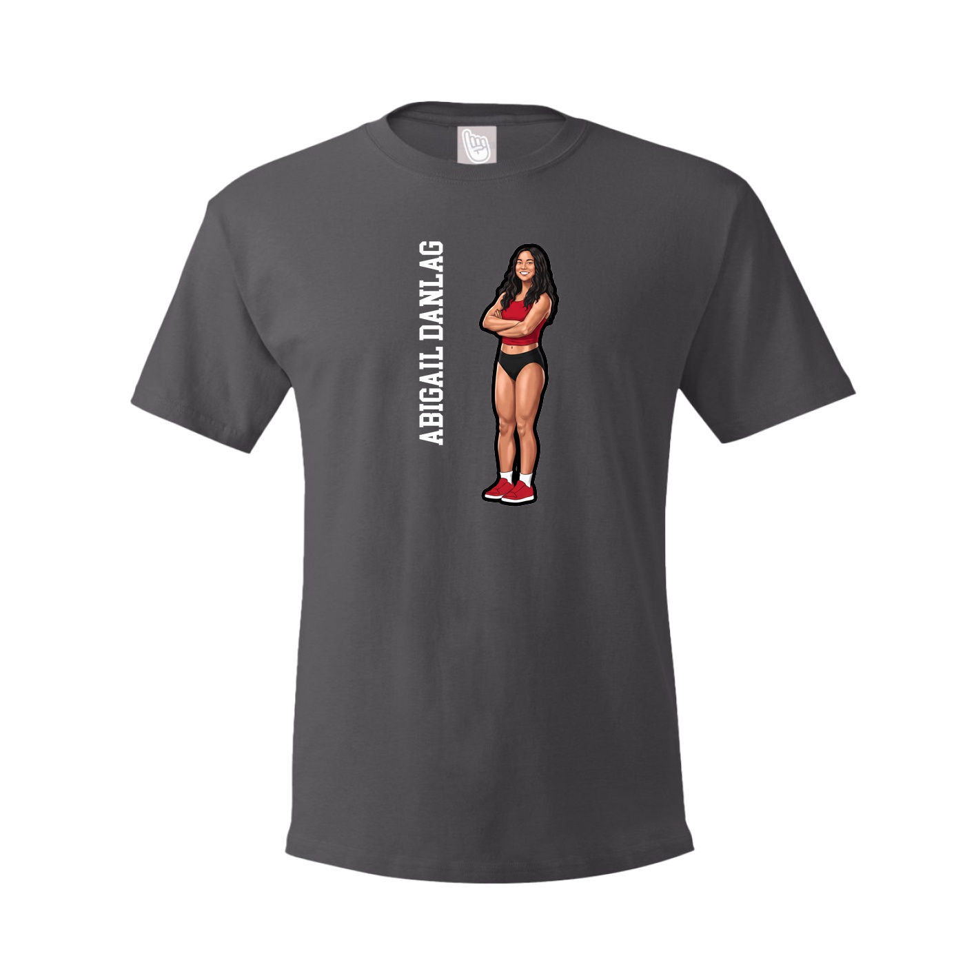 Tee — Name Vertical in Grey