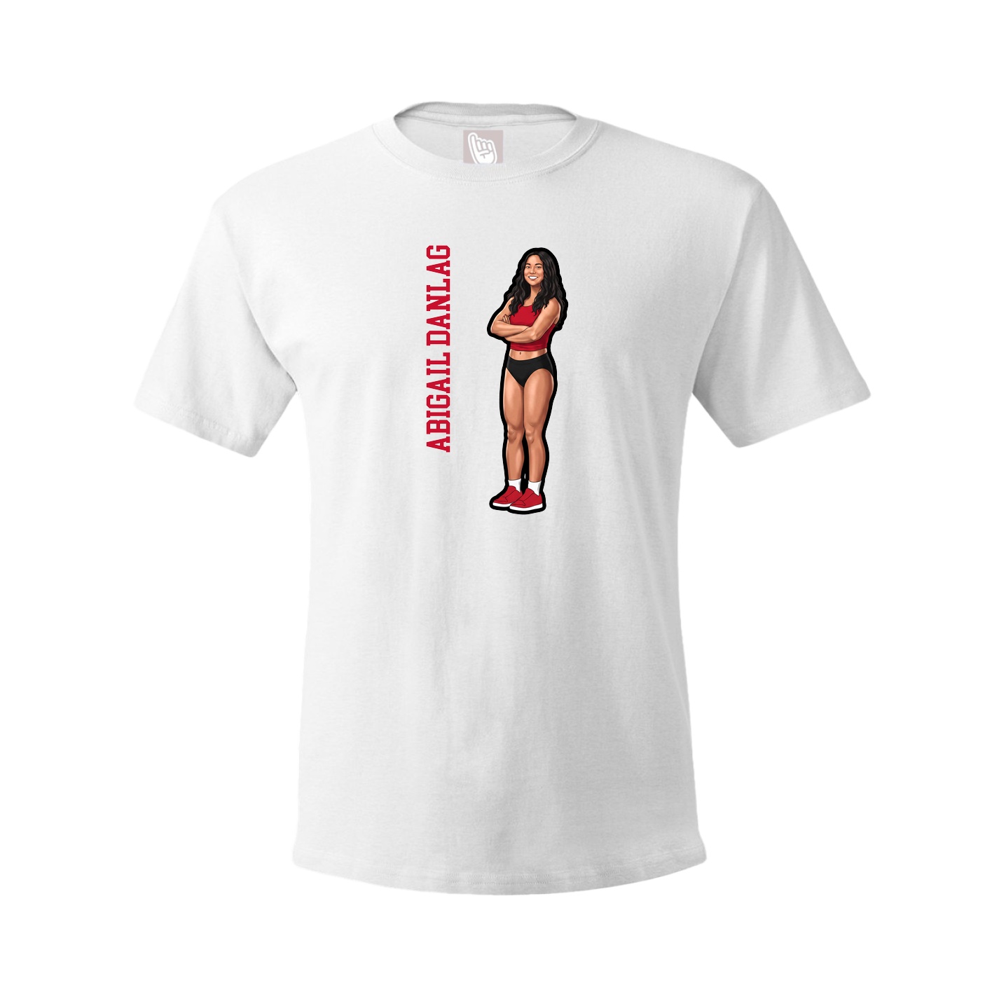 Youth Tee — Name Vertical in White