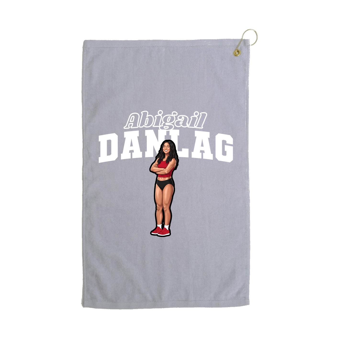 Golf Towel — Name Arch in Grey