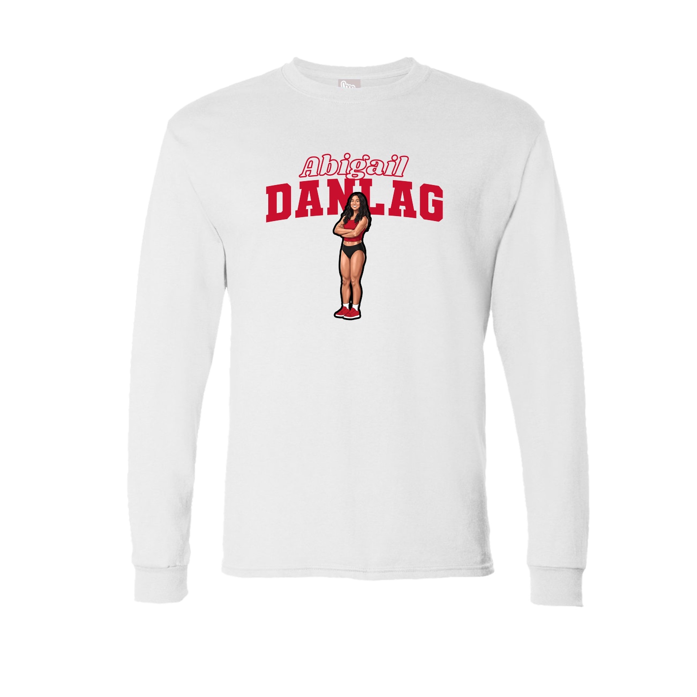Long Sleeve Tee — Name Arch in White