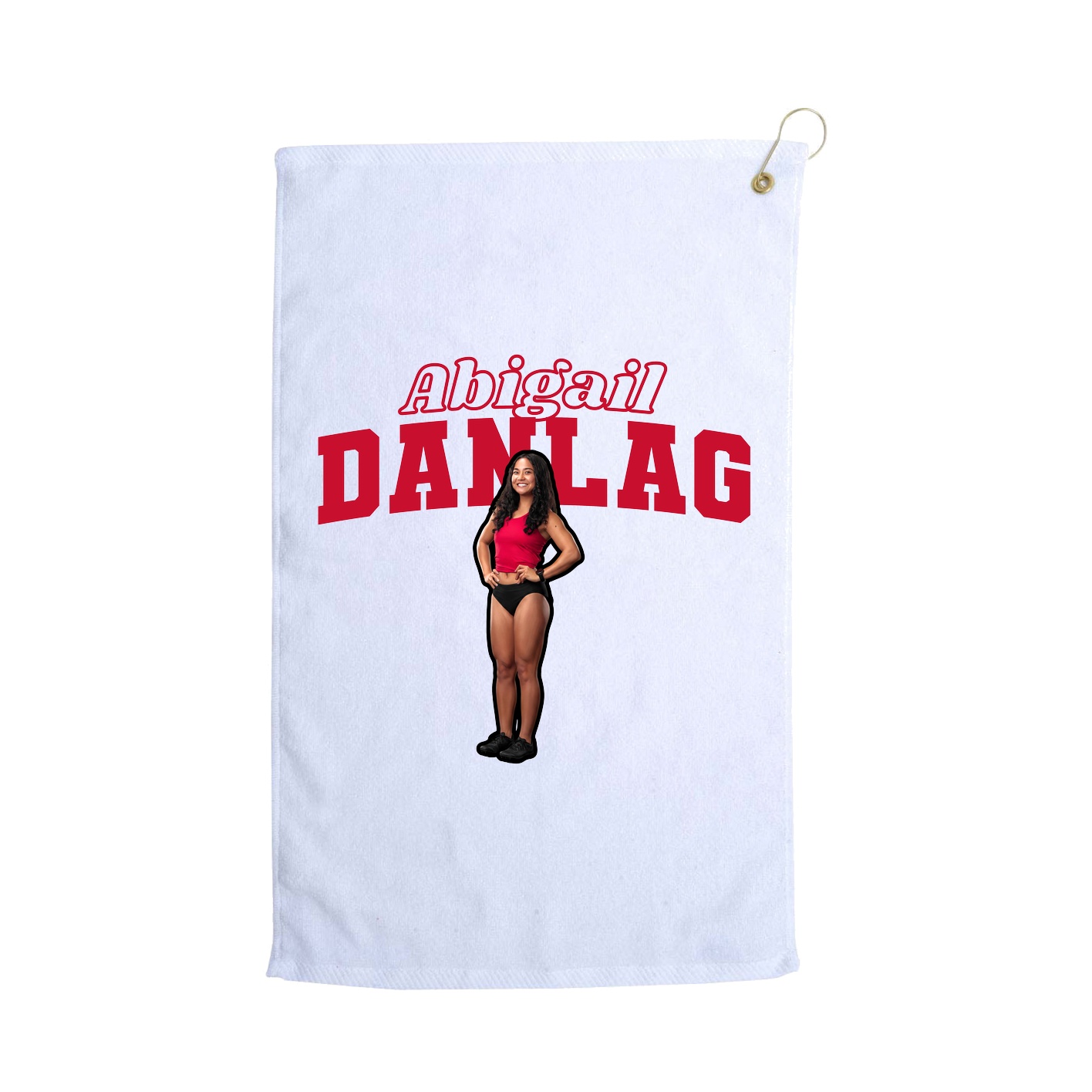 Golf Towel — Name Arch in White