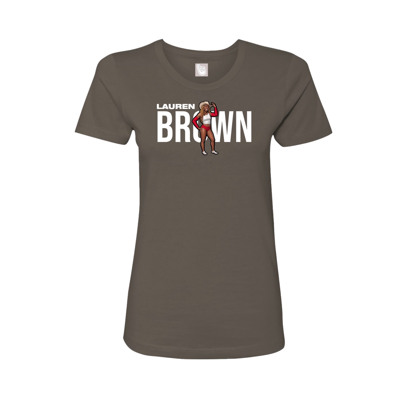 Fitted Women's Tee — Player Name in Grey