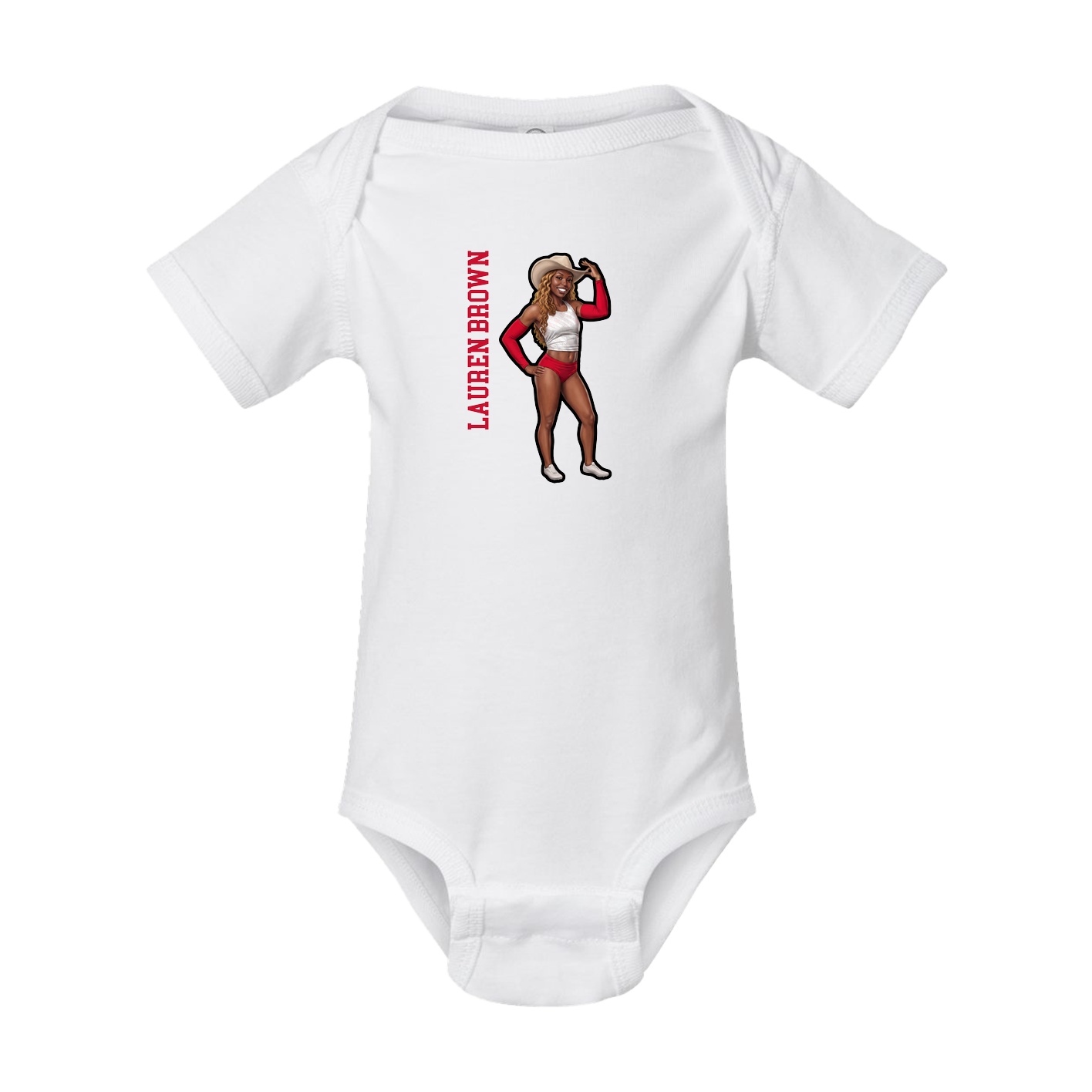 Baby Onesie — Name Vertical in White