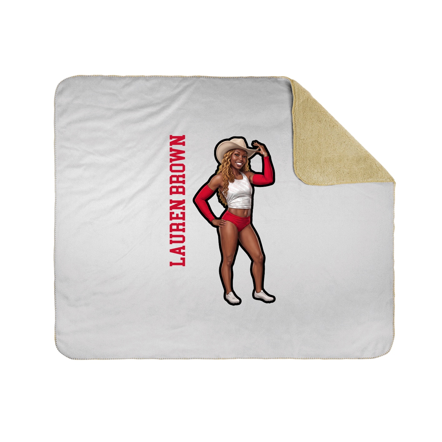 Throw Blanket — Name Vertical in White